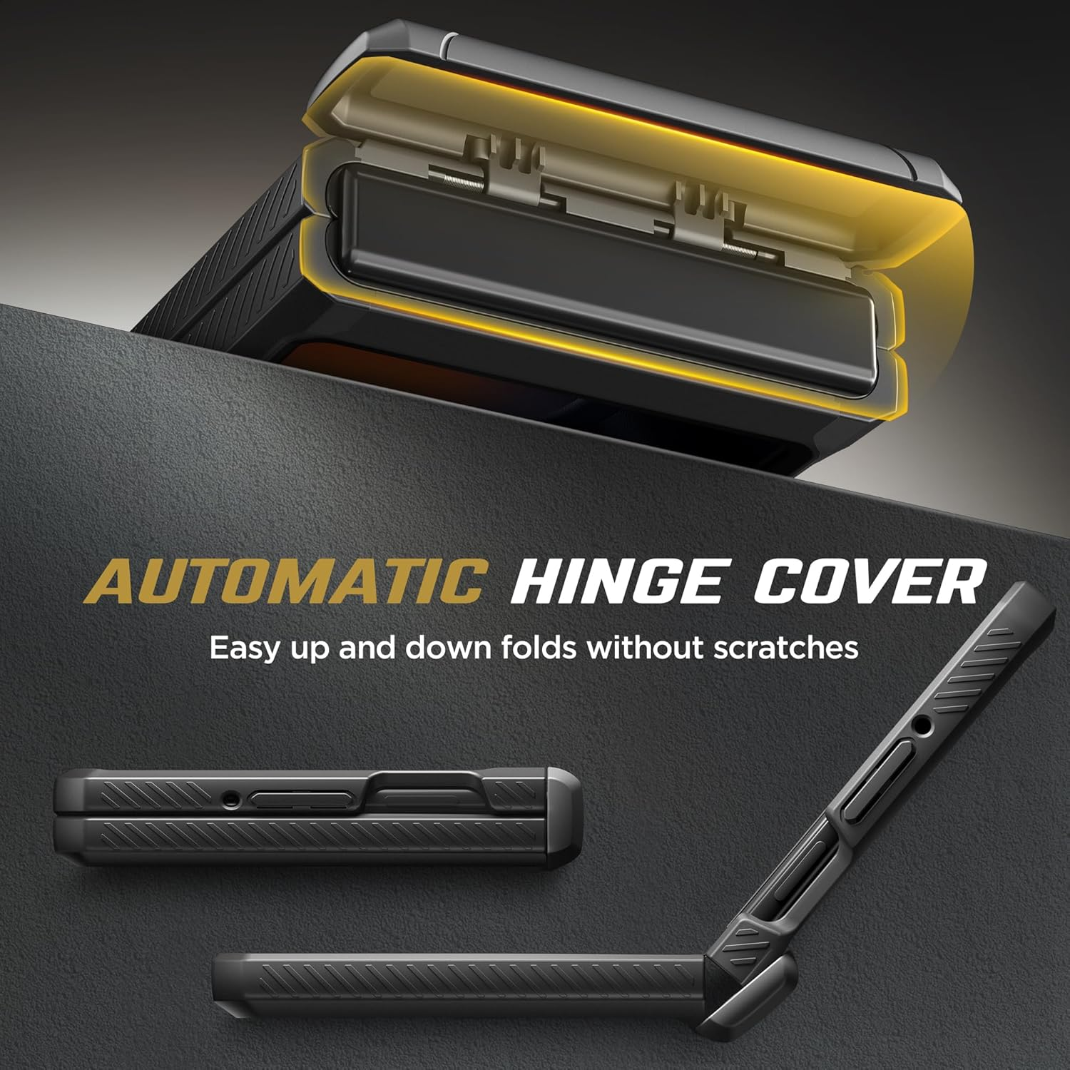 TONGATE for Motorola Razr 2025 Case/Razr 2024 Case with Privacy Screen Protector, [360&deg; Spin Magnetic Stand] [Compatible with Magsafe] [Hinge Protection] Full-Body Military Drop Phone Cover, Black