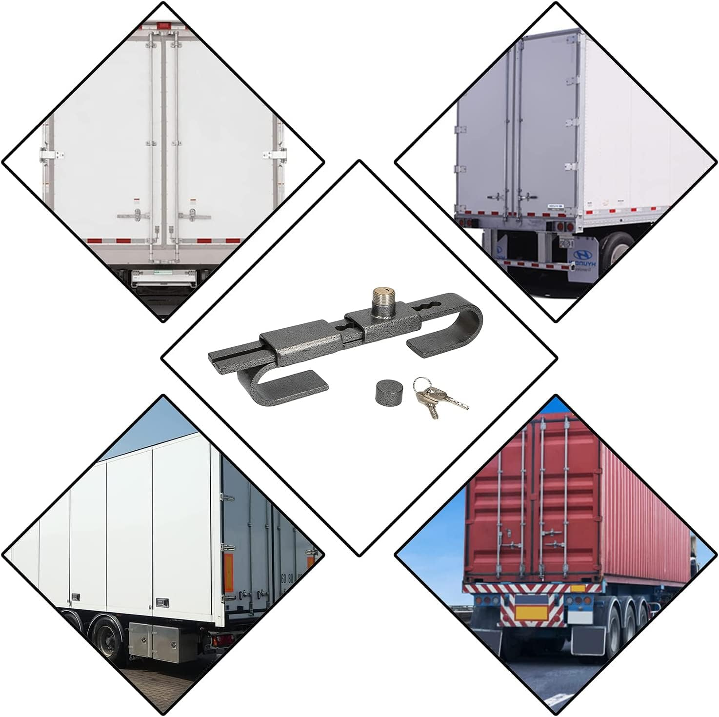 Ryme Automotive 371012 Hardened Steel Anti-Theft Padlock Adjustable from 220 to 430 Mm. (38 Mm.) Truck Door Lock for Containers, Semi-Trailers with Flaps image number 3