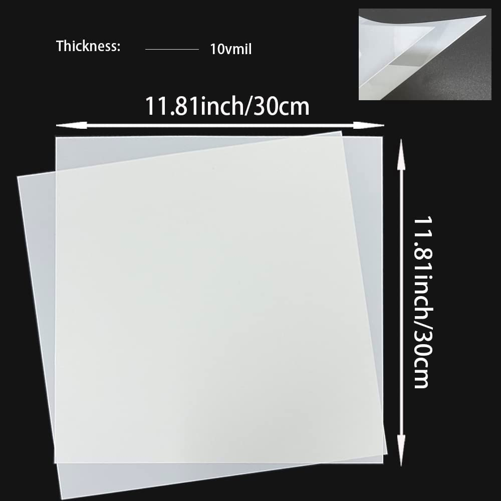 10 Pcs 10 Mil Blank Mylar Stencil Sheets, 12 X 12 Inches Templates Material, Reusable Accetate for Crafts, Clear Plastic Sheets, Mylar Template image number 4