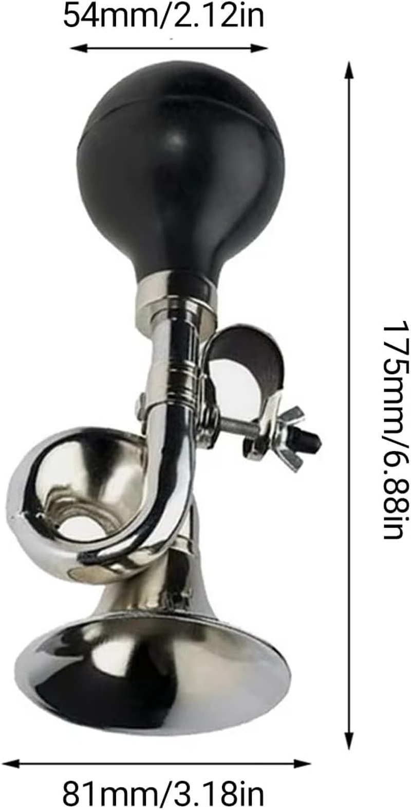 AIMALL Classical Bicycle Iron Air Horn - 6.88 Inch Length with 3.18 Inch Diameter, Weather-Resistant Stainless Steel, Easy Installation image number 3