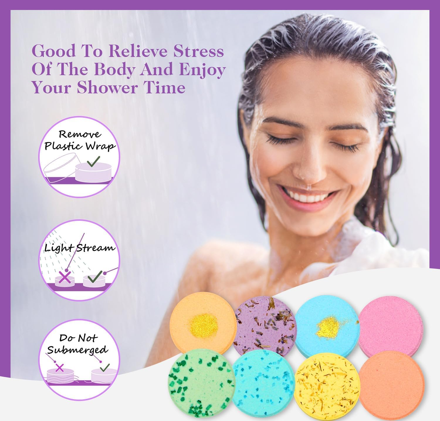Shower Steamers Aromatherapy with Pure Essential Oil, 8 Pcs Stress Relief and Relaxation Shower Bombs for Home Spa Self Care, Bath Bombs with Elegant Packaging for Mothers Day Birthday Valentine'S Day image number 1