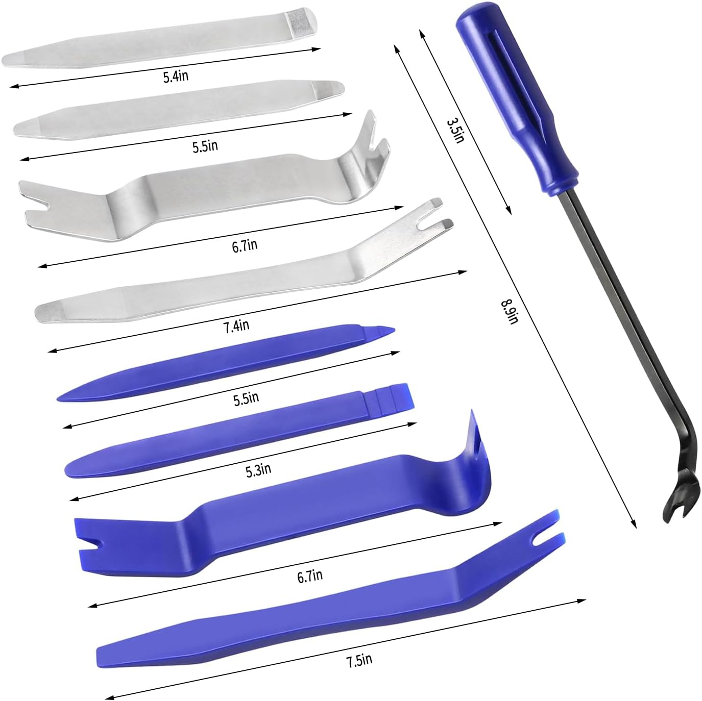Wetado Auto Trim Removal Tool Kit, Car Door Audio Panel Trim Removal Set 17Pcs - Blue image number 1
