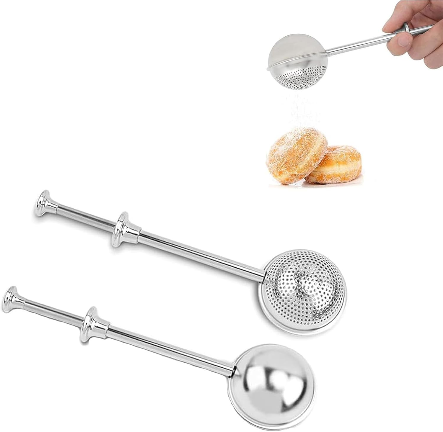 2 Flour Sticks, Stainless Steel Flour Sieve for Baking, Powder Sticks for Sugar, Flour, and Spices image number 3