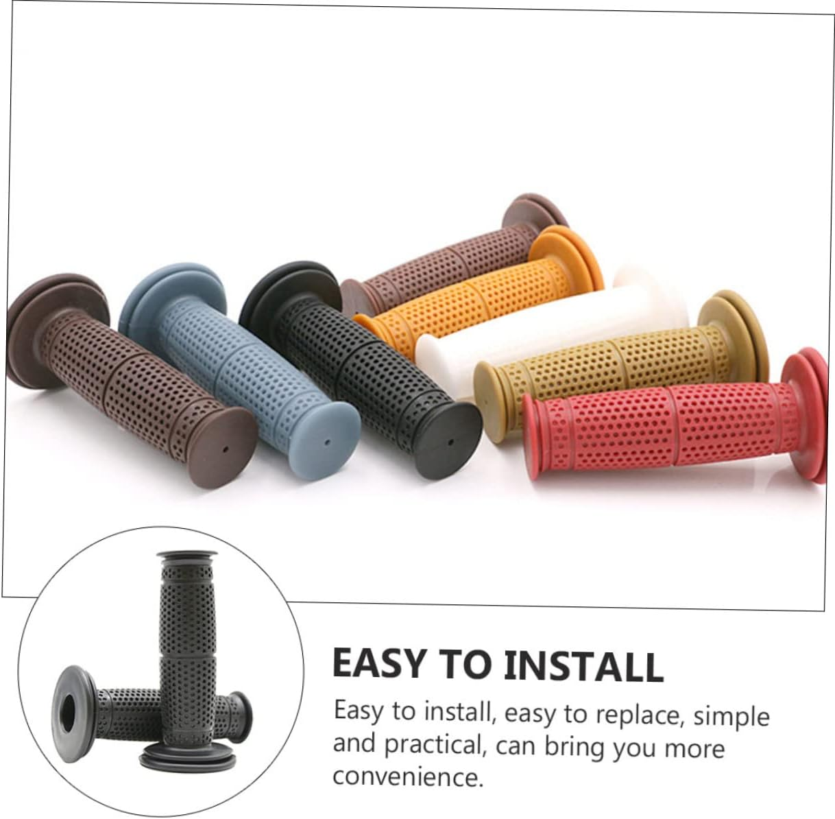 Ibasenice Motorcycle Handlebar Grip Retro Handlebars Soft Grip for Motorbike Accessories