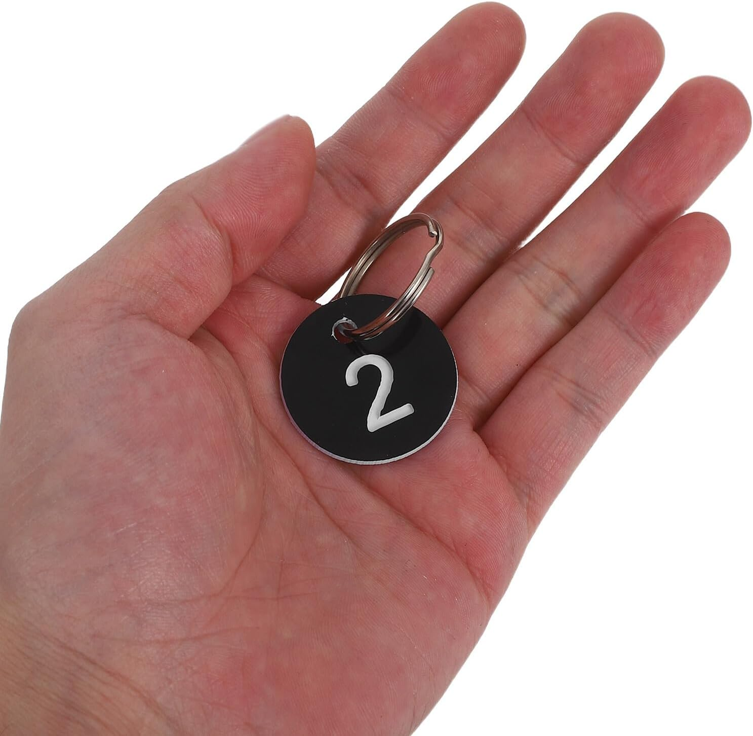 ZUNOXAZ 50Pcs Plastic Numbered Key Tags with Key Rings for Luggage Identification 3Cm Small round Number Tags 1-50 for Travel and Organization image number 3