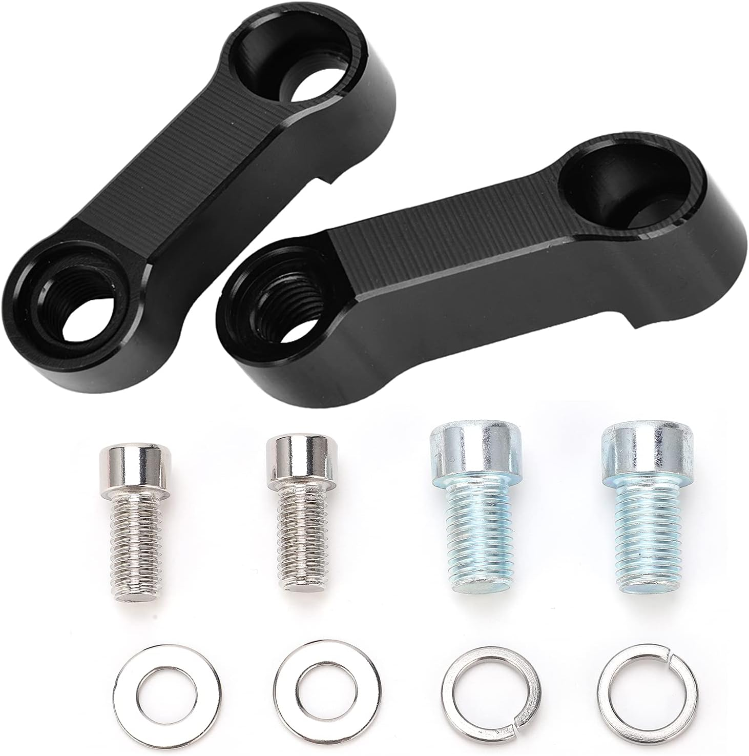 Joyzan Motorcycle Mirror Mount Riser Extender Adapter, Motorbikes Mirror Handlebar Mounts Risers Extenders Adapter M10 M8 Rearview Stem Mirrors Adapters Kit with Screw Gasket Universal for Motorcycles image number 5