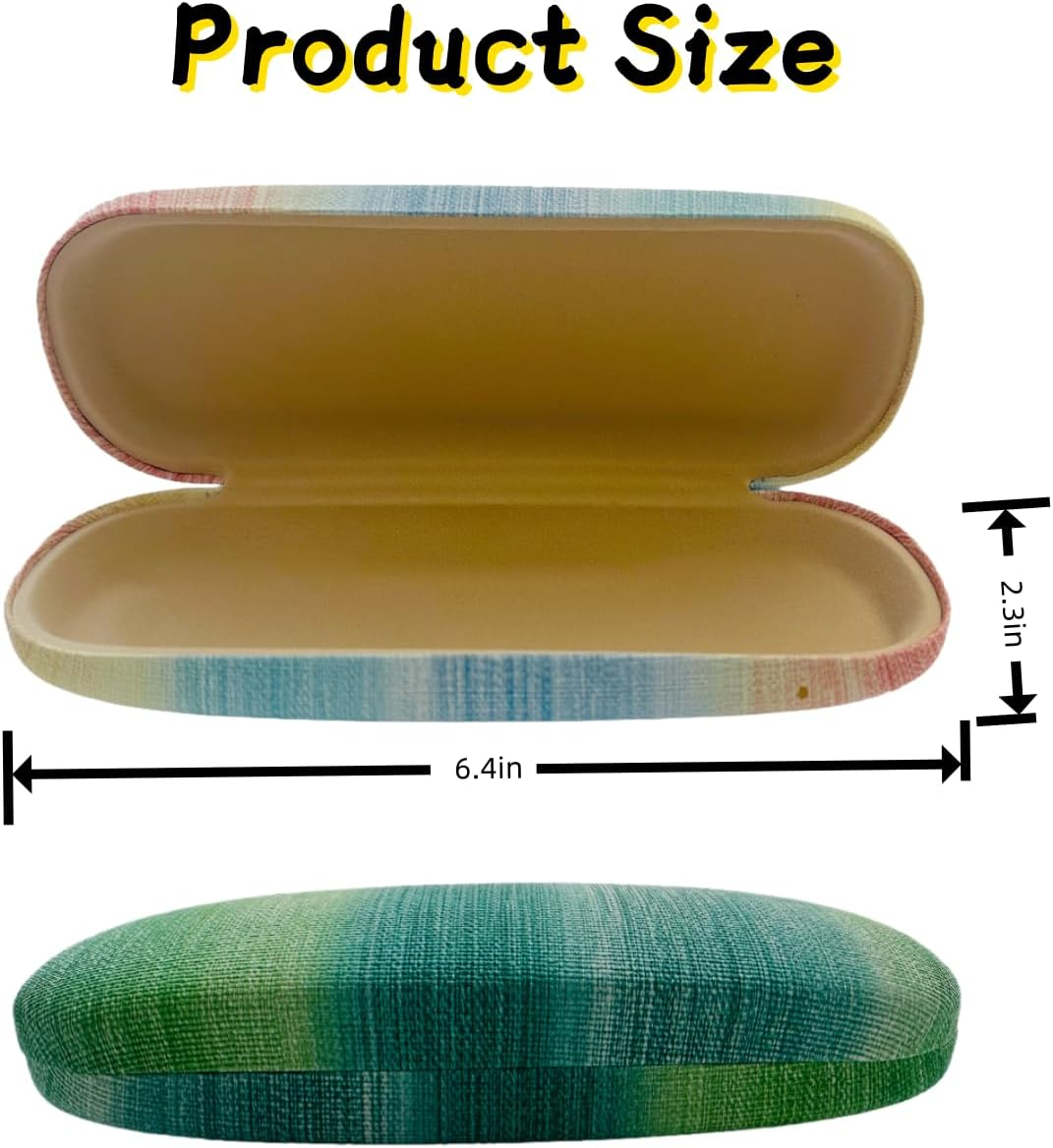 ANLIOTO 3 Pack Glass Cases Hard Shell, Portable Hard Eyeglasses Case Linen Fabrics Eyeglass Organizations for Women Girls - Green Blue Pink image number 6