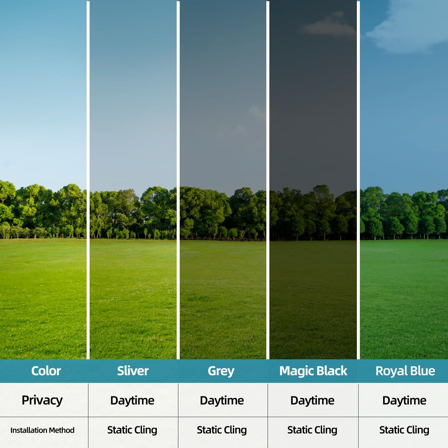 Sun Blocking Privacy Window Film, One Way Window Tint for Home, Daytime Window Privacy See Out Not in Window Cling Mirror Reflective anti UV Sticker for Car&Office(Silver, 45X200Cm) image number 4