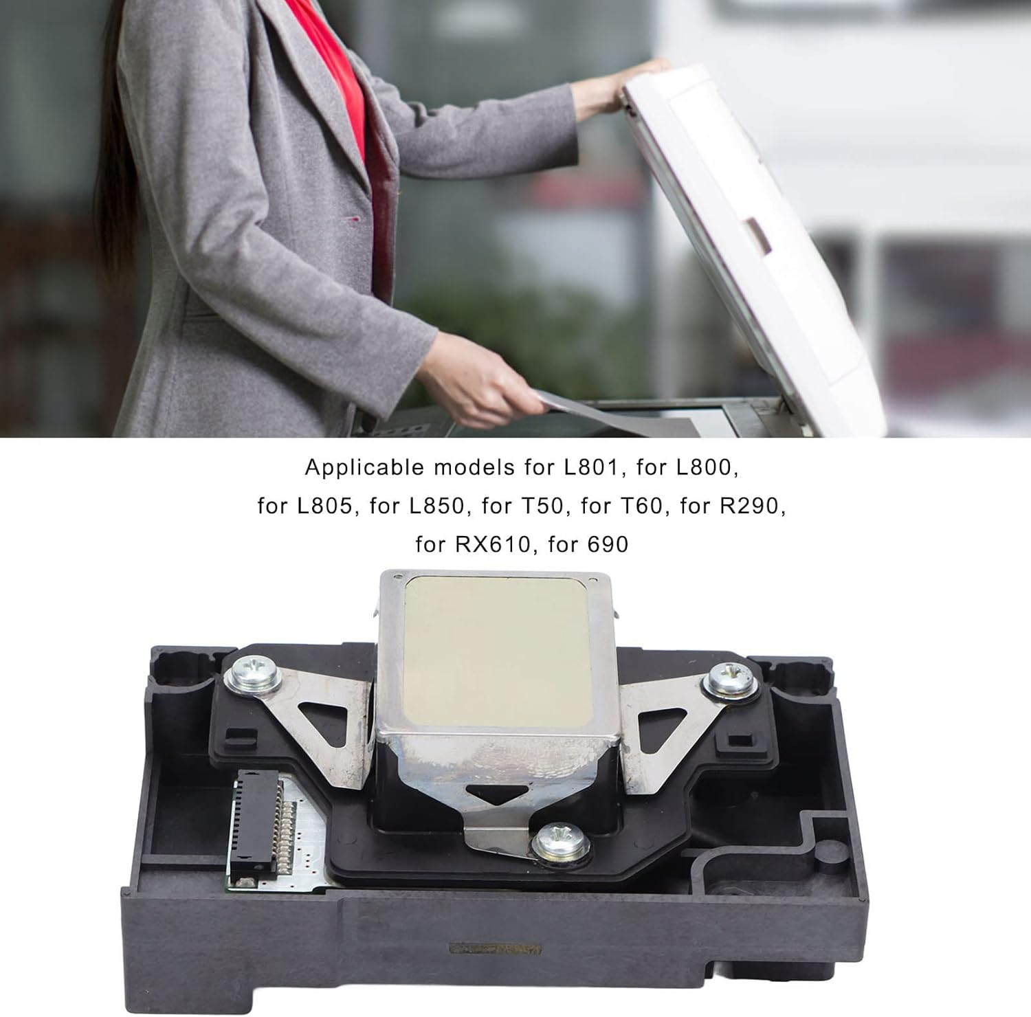 Eosnow Printhead Replacement L1800 Dtf Printhead Safe Easy to Replace Print Head for L801,Long Service Life for L850 Printer Head Replacement Parts,For L805 L850 Printer Ink, Toner & Ribbons image number 5