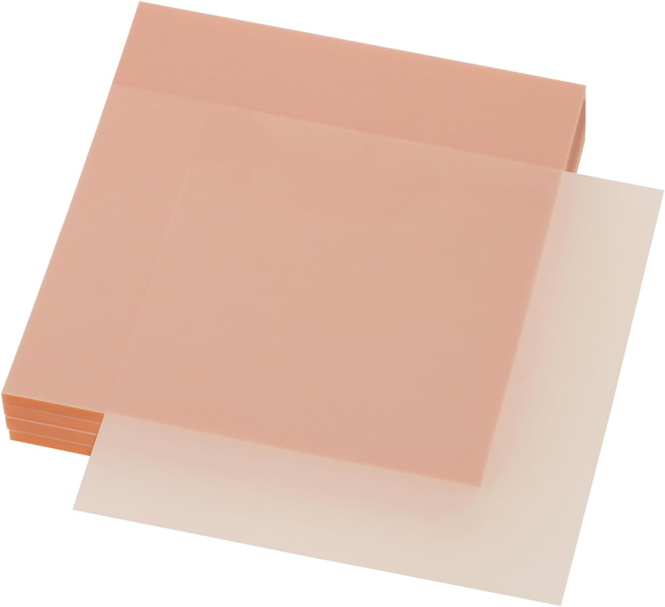 ONLYKXY 4 Pack Transparent Sticky Notes 3X3In Waterproof Self-Stick Book Tabs 200 Sheets PET Markers Sticky Notes Pad (Light Pink)