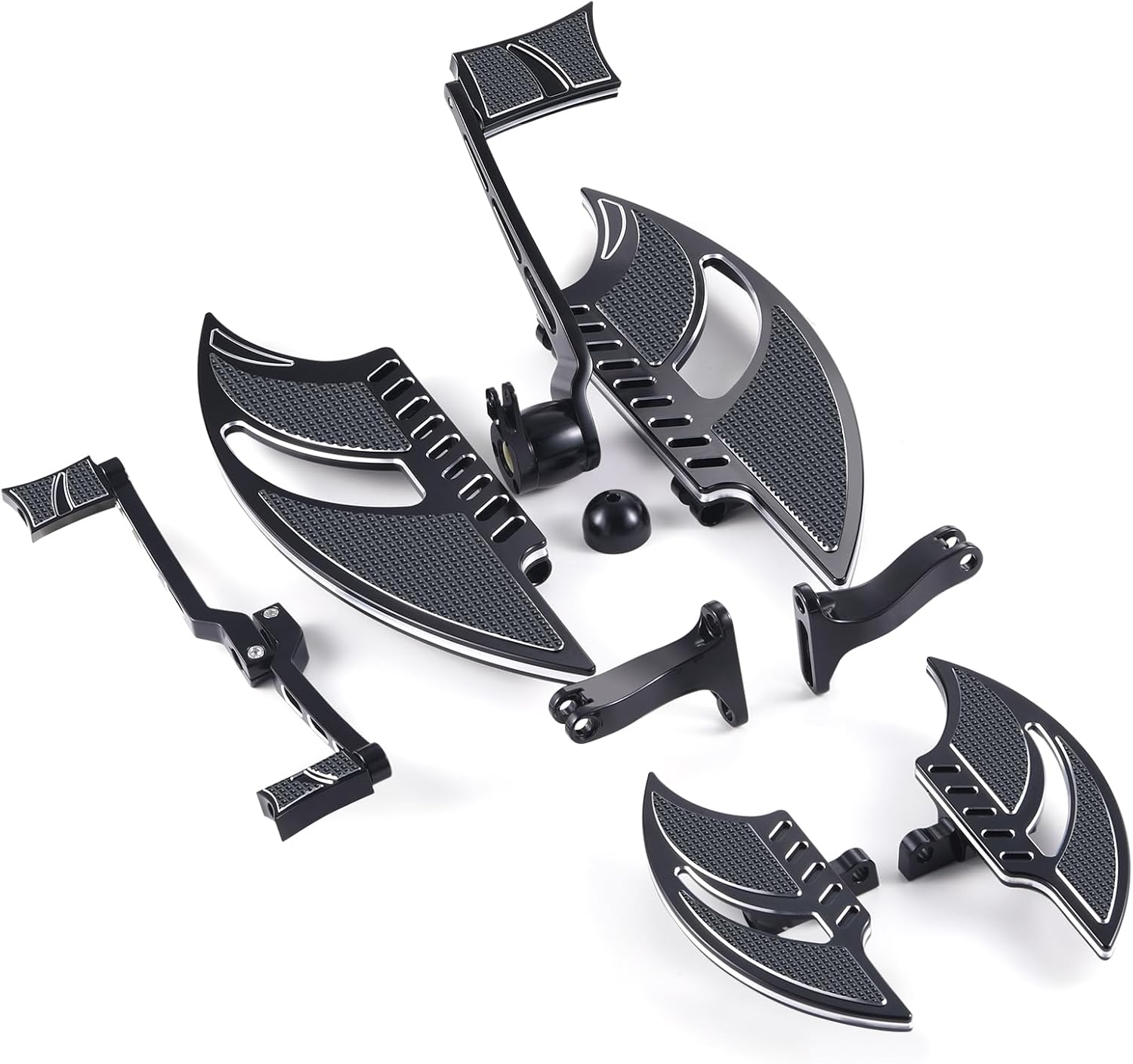 Black Rider Road Glide Floorboards Street Glide Ultra FLTRU Gear Brake Shifter Levers Electra Glide Foot Boards Roadking FLHR 2014-2023 image number 4