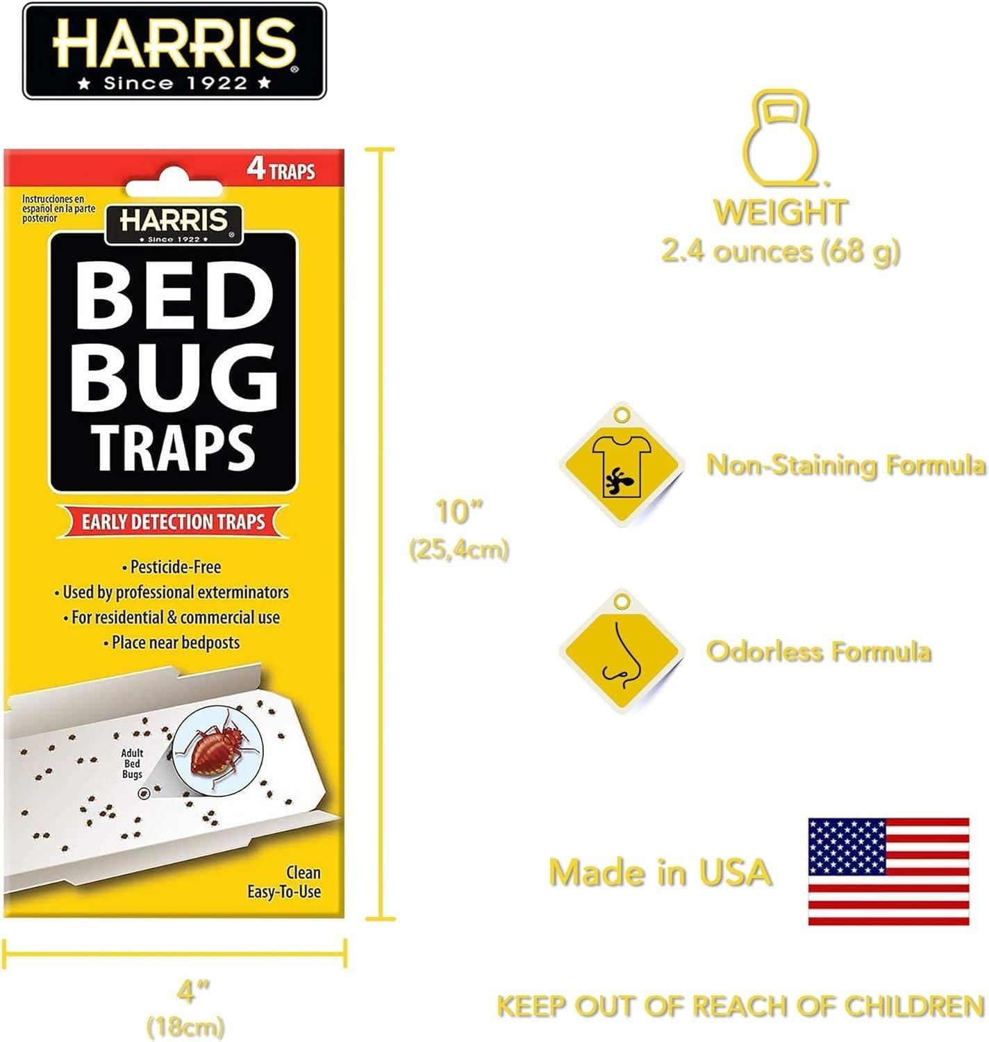 Harris Bed Bug Early Detection Glue Traps (4/Pack) image number 5
