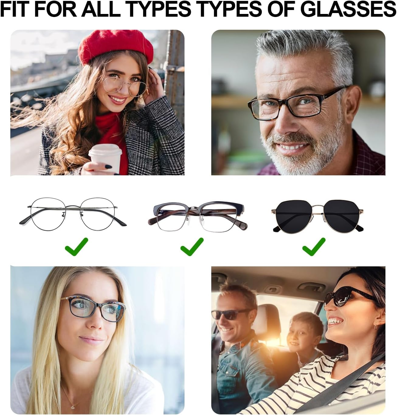 Topbine 4PCS Glasses Strap,Eye Glasses String Holder Strap，Sports Glasses Non-Slip Rope,Adjustable Sunglasses Retainer Eyeglass Straps Cords for Men Women (Black,13 Inch) image number 1