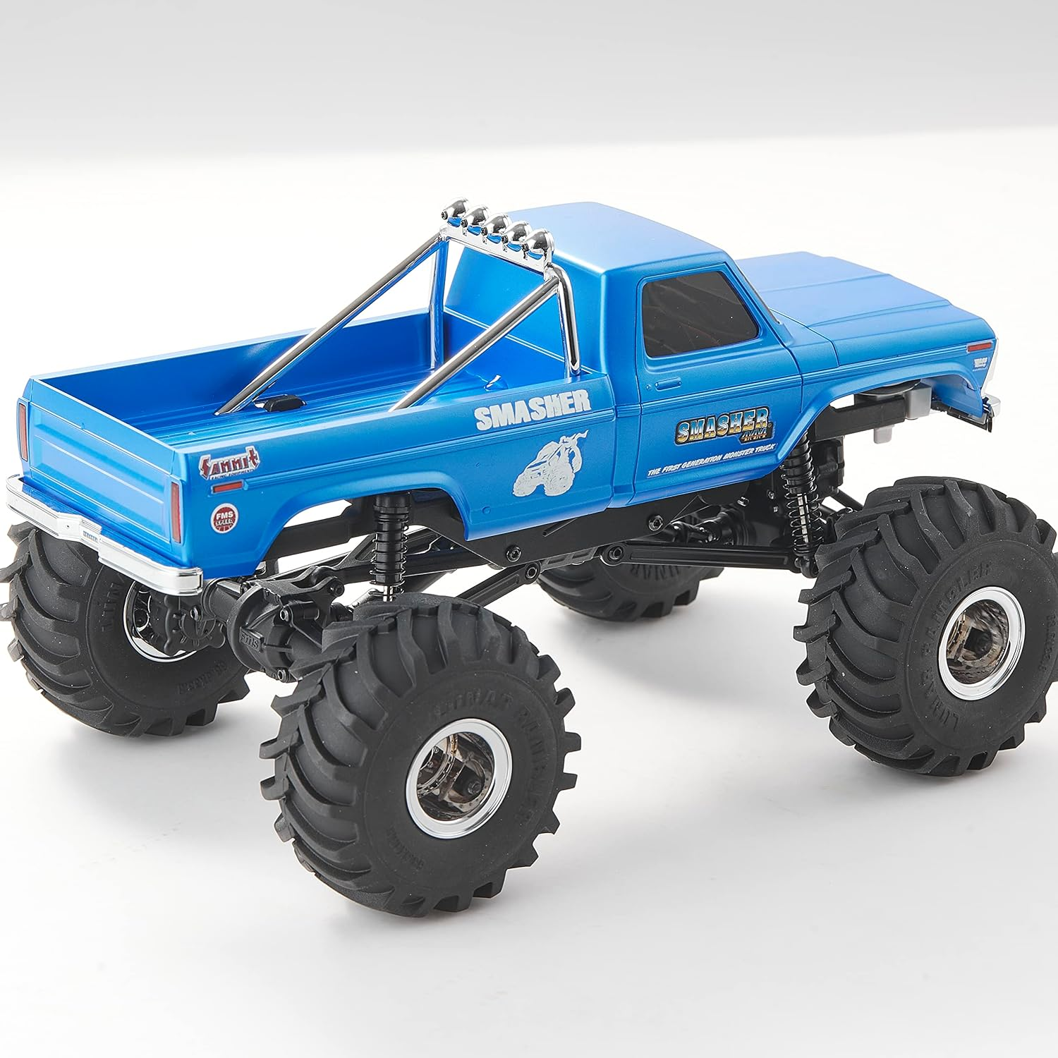 WOWRC FMS 1/24 Smasher Monster RC Crawlers - FCX24 RC Truck 8Km/H 2 Speed Transmission for Adults, 2.4Ghz Remote Control Car RTR with USB Charger, Blue image number 2