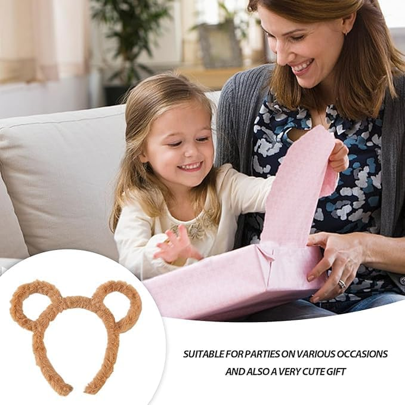 4-Piece Bear Ears Headband Set for Women, Plush Chipmunk & Bear Ear Headbands, Ideal for Halloween, Parties, Cosplay, and Daily Dress up by Ermaoo image number 1