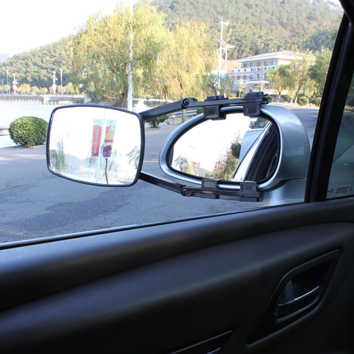2 Pcs Towing Mirror Clip,Universal Multi Trailer Caravan Car Truck Vehicle(Black) image number 2