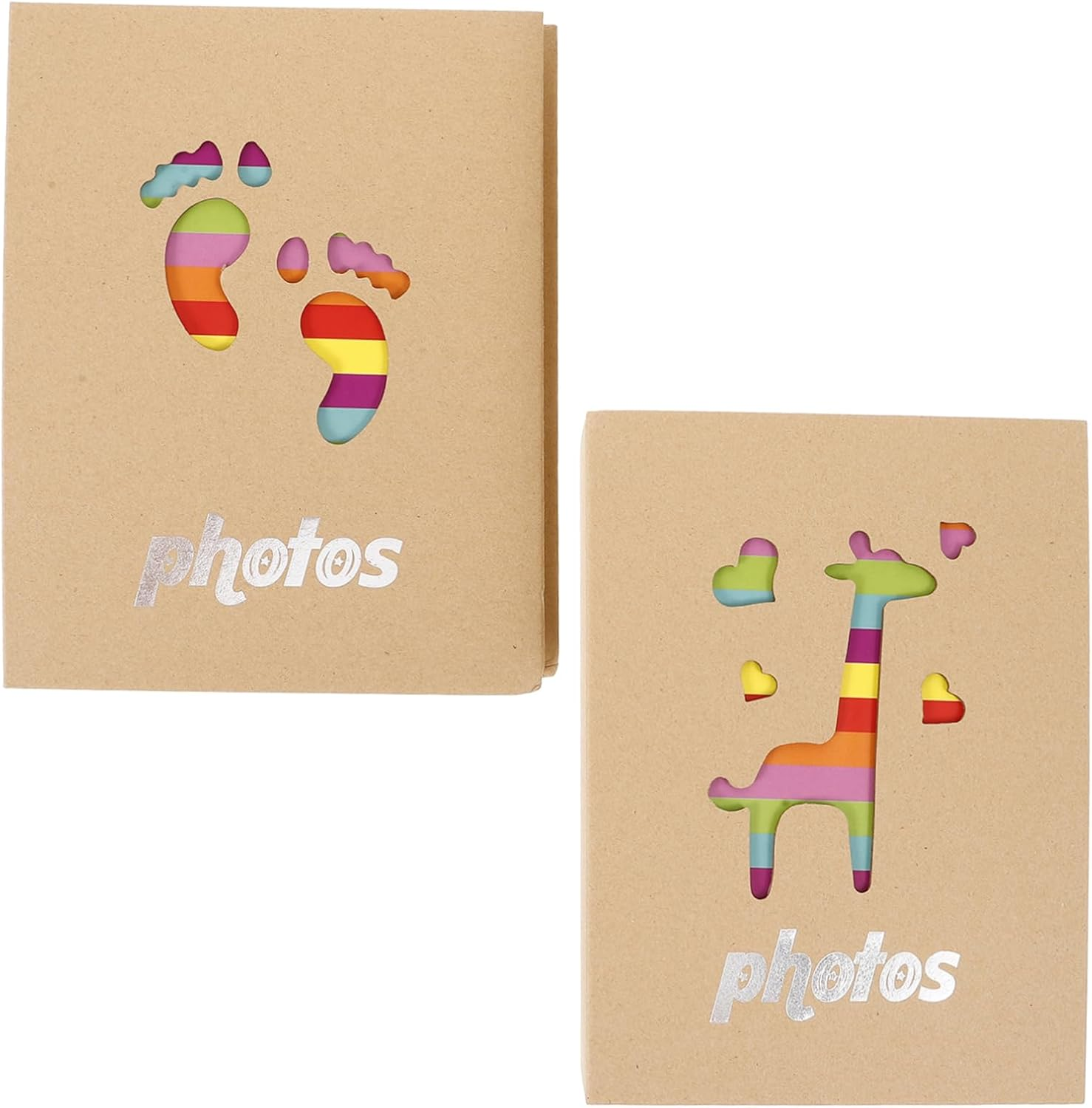 Healifty 2Pcs Photo Album Keepsake Growth Album for Toddlers Cute Giraffe for Cherishing Memories and from Birth to Age image number 4