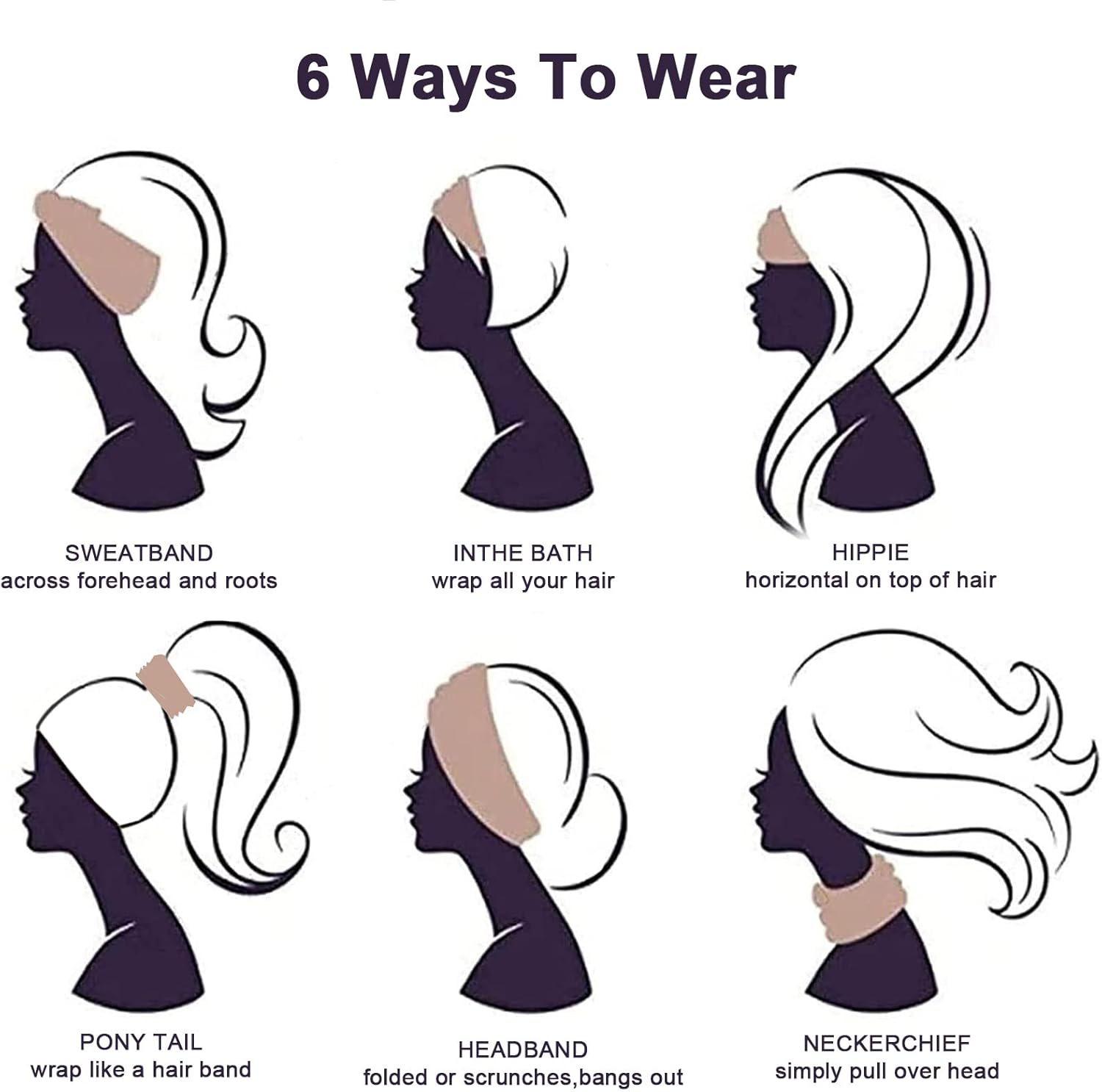 Kavya Headband Women'S Hair Band Africa Hair Bands Boho Headband Women'S Wide Headband Elastic Hair Accessories