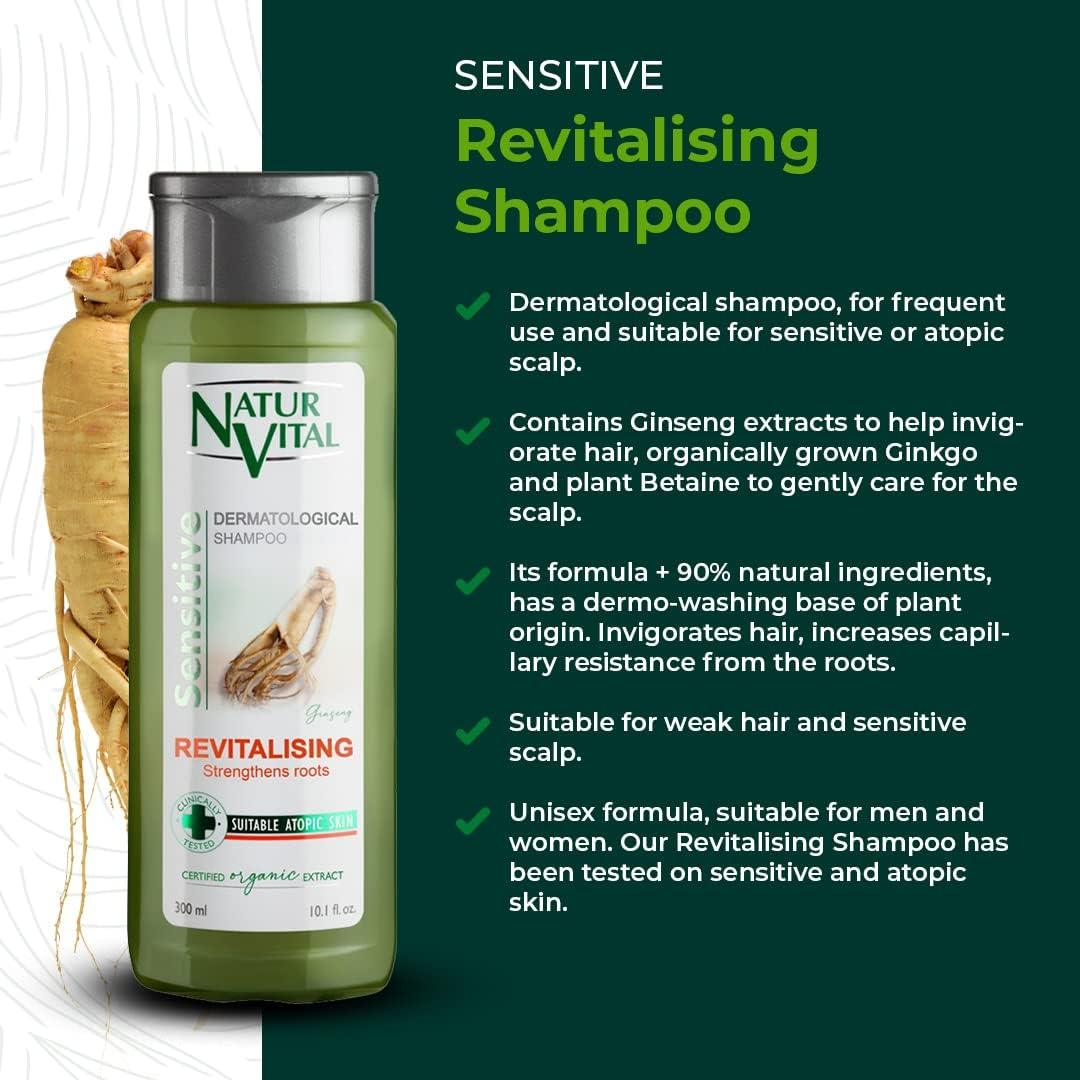 Hair Shampoo Ginseng - Revitalizing - 300 Ml/Natural & Organic image number 3