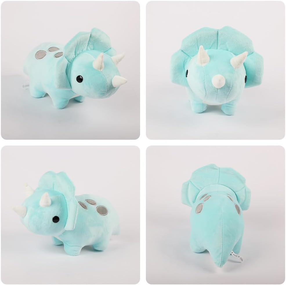 11.8 Inch Dinosaur Plush Triceratops Toy, Soft Sky Blue Plush Dinosaur Doll Plush Toy Suitable for Children, Girls, Boys image number 3