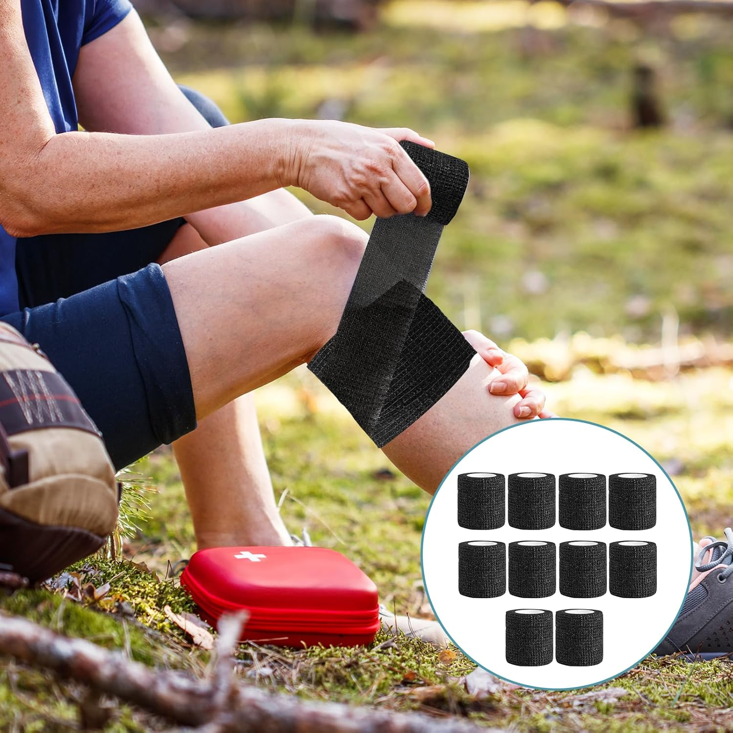 10 Rolls Weightlifting Thumb Hook Grip Cotton - 5Cm X 4.5M Stretchy Gym Tape for Crossfit, Powerlifting & Weight Training - Tearable No Residue Thumb Tape - Protects Thumbs & Wrists during Workouts image number 5