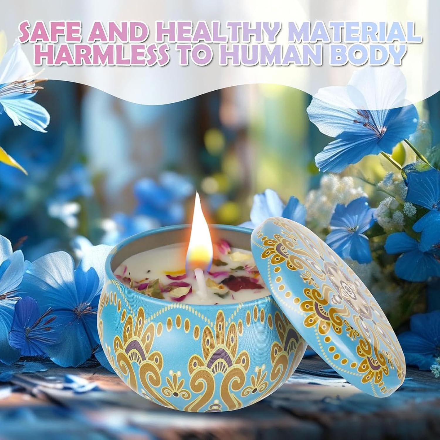 Scented Candles Gift Set, 4 Pack Scented Candles Ethnic Style Four Piece Set, Made from Natural Soy, for Stress Relief, Body Relaxation, Suitable for Lliving Room, Bedroom, Study, Bathroom image number 2