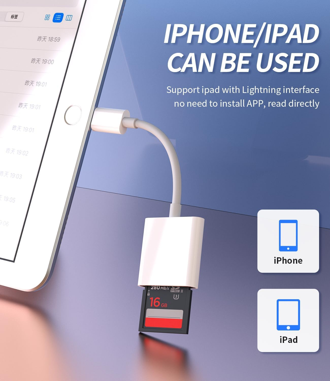 SD Card Reader for Iphone Camera Memory Apple MFI Certified Lightning Adapter Accessories Photo Photography Viewer Adaptador for 14 13 12 11 Pro Max X Xs Xr 8 7 6 plus Se Ipad Air Mini 2018 2019 2020 image number 3