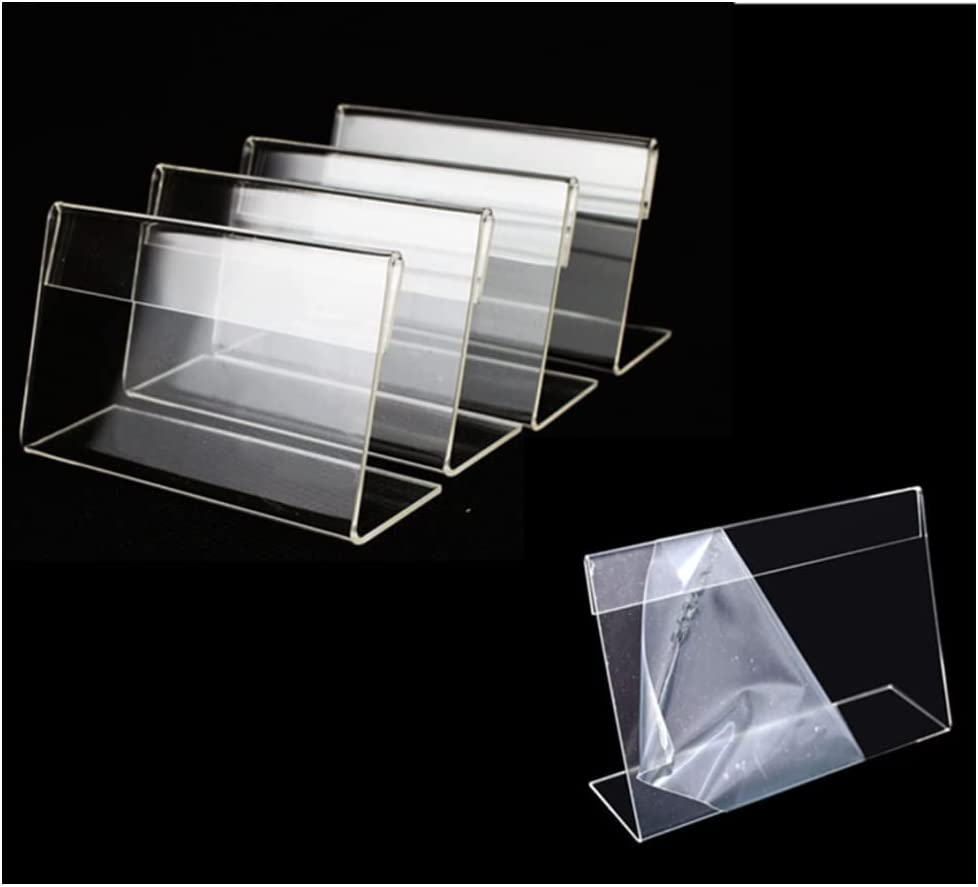 20 PCS Mini Sign Display Holder L Shape Sign Holders Acrylic Clear Sign Stand Card Holder for Price Card Tag Name Label Display(9 X 6 Cm) image number 2