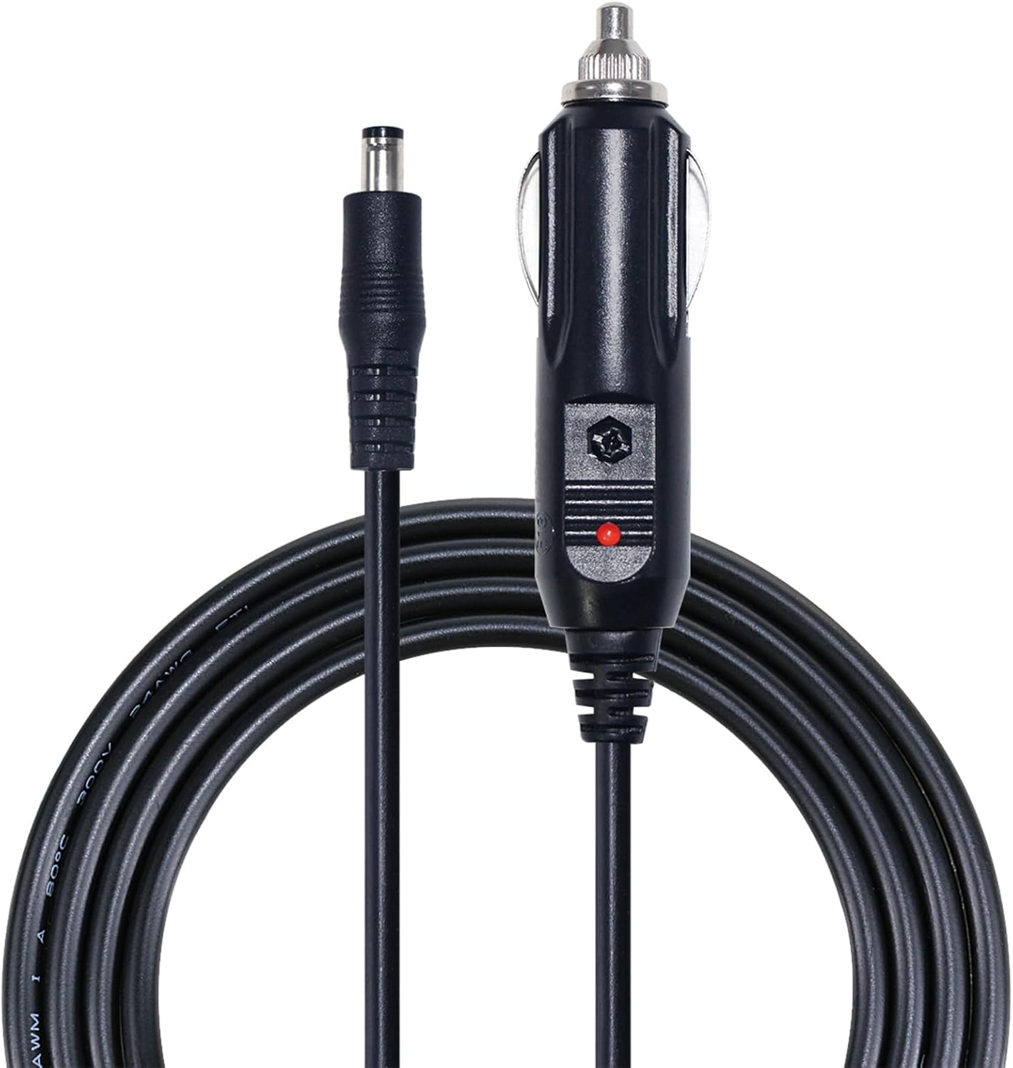 12V 15A Male Plug Cigarette Lighter Adapter 12V 2.1Mm X 5.5Mm DC Barrel Jack Cord Car Cigarette 15Amp Fuse 20AWG 4FT Length 2 Pack image number 1