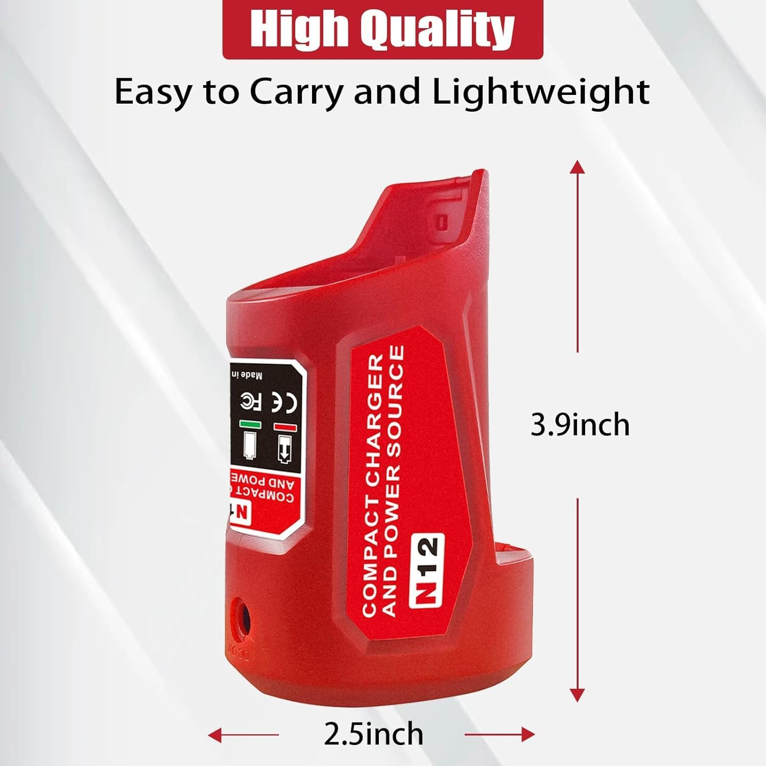 For Milwaukee Battery Power Source,M-12 Battery Charger with Type-C Port & DC 12V Outlet, Battery Adapter for Milwaukee Heated Jacket 49-24-2310 Compatible with 48-11-2420 48-11-2411 image number 2