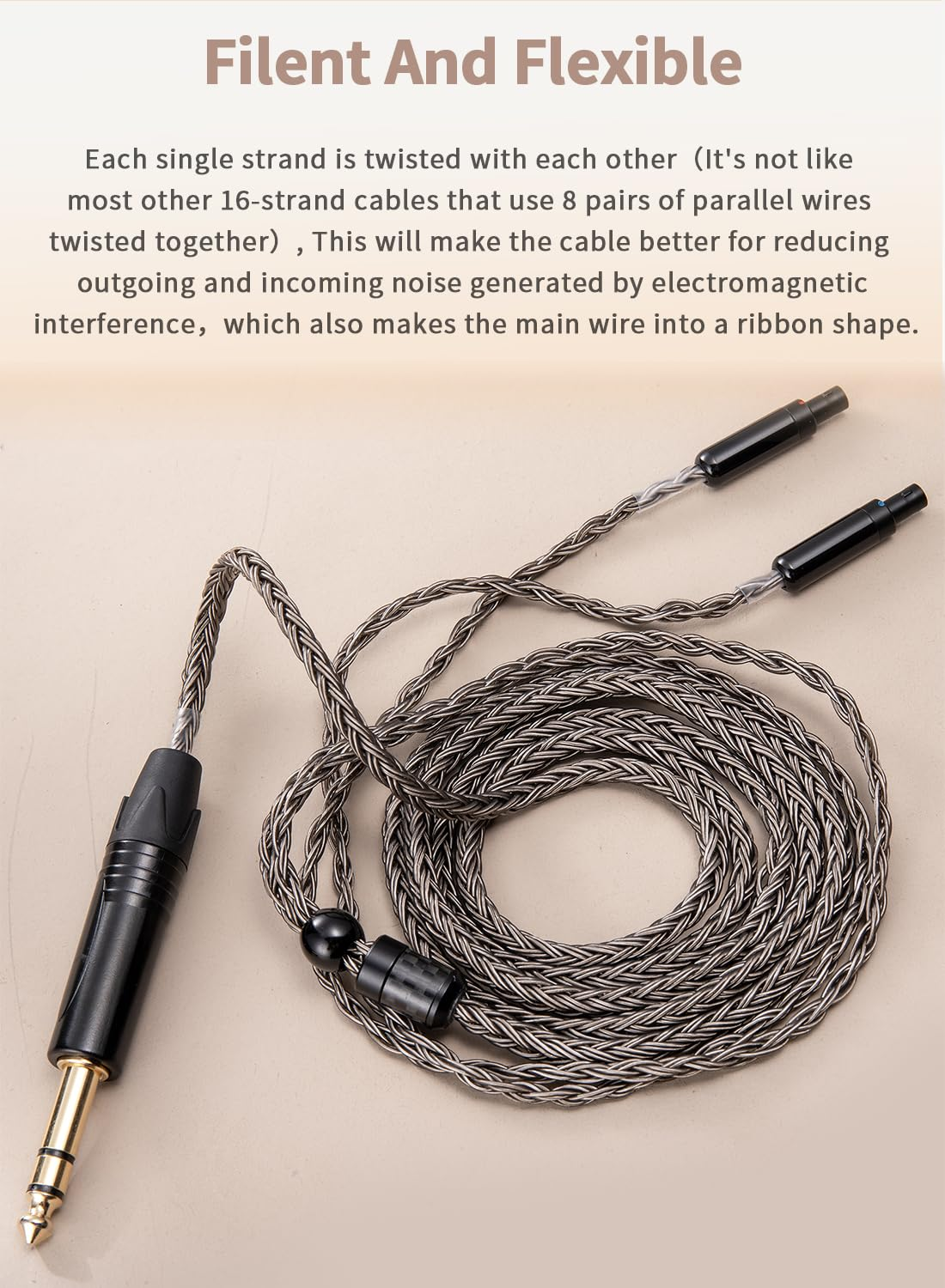 SYRNARN 4 Pin XLR Balanced Headphone Cable Compatible with Sennheiser Hd800S HD800 Hd820S HD820 HD8XX Dharma D1000 16 Core Upgrade Replacement Cord (With 4 Pin XLR Balanced, 1.5Meters/5Ft) image number 3