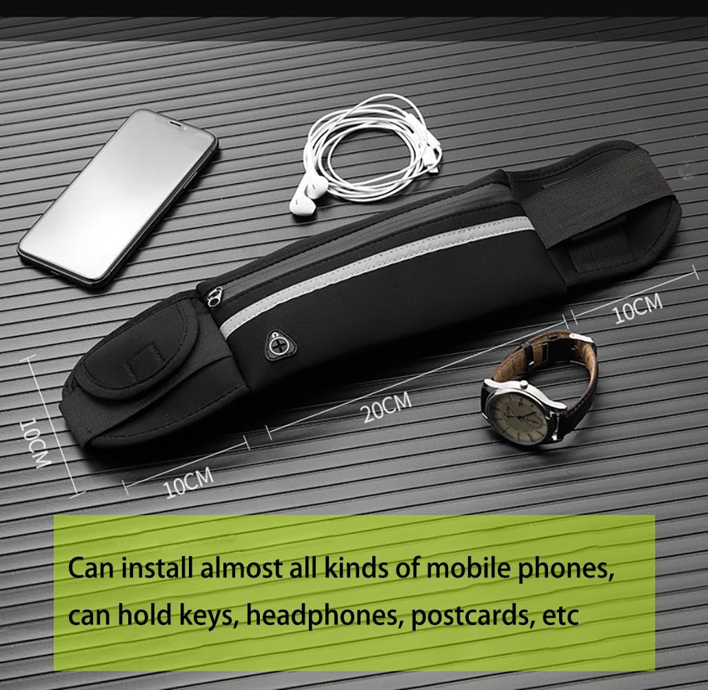 Running Belt, Waist Belt,Waist Pack Bag for Running,Hiking Cycling Workout,Reflective Runners Belt,Jogging Pocket Belt,Running Waist Belt,Money、Phone、Water Bottle Holder for Travelling image number 6