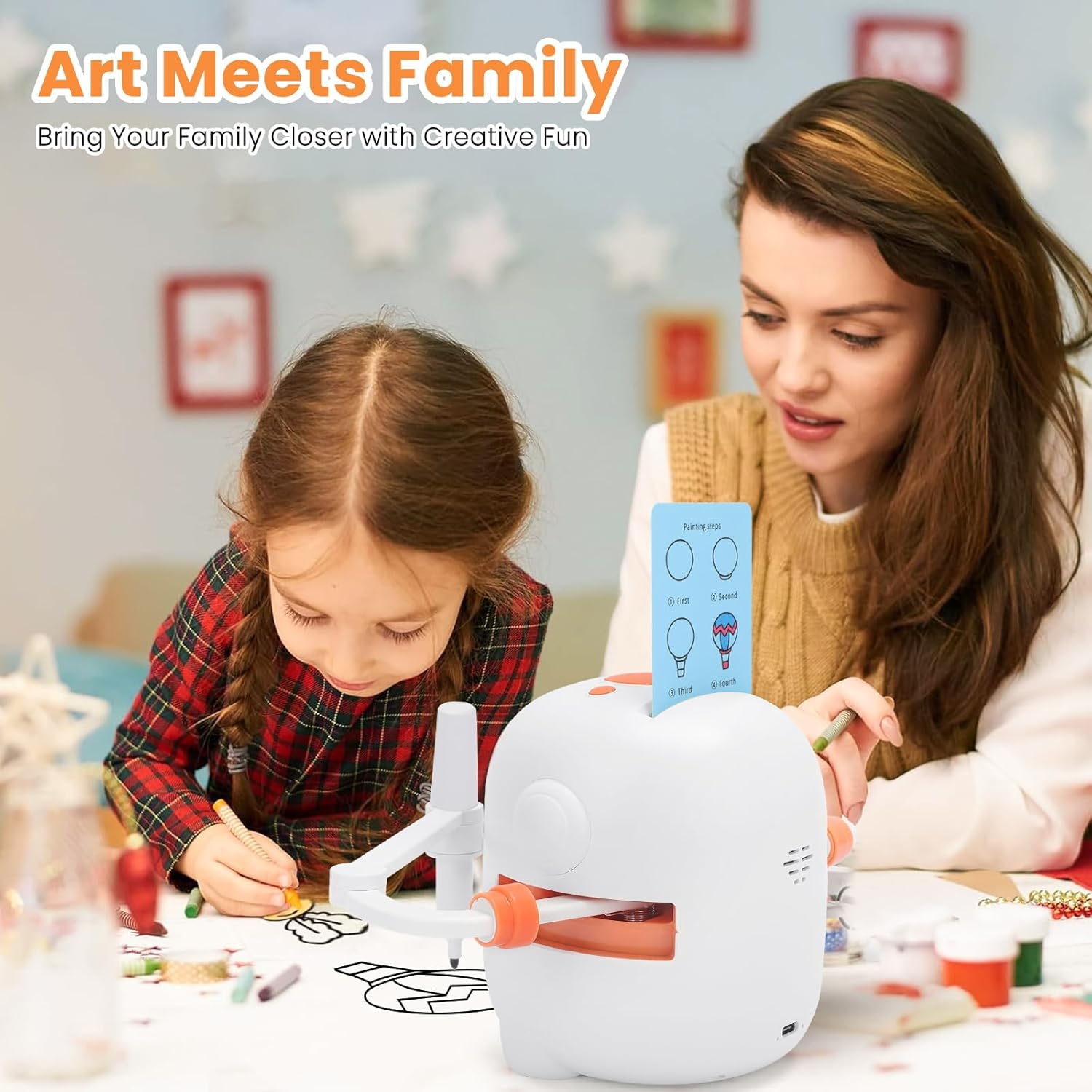 Drawing Robot for Kids with 100 Cards, Voice Interactive Educational Drawing Machine, Montessori Painting Learning Toys for 3 4 5 6 7 8 Year Old Boys Girls Birthday Party image number 5