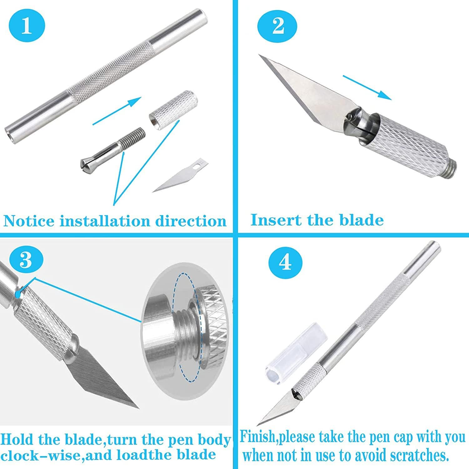 YUENTOEN Self Healing Sewing Mat, Rotary Cutting Mat Double Sided Craft Cutting Board, Craft Knife Carving Kit with Carving Blades and Steel Ruler for DIY Scrapbooking and Art Projects (A4) image number 4