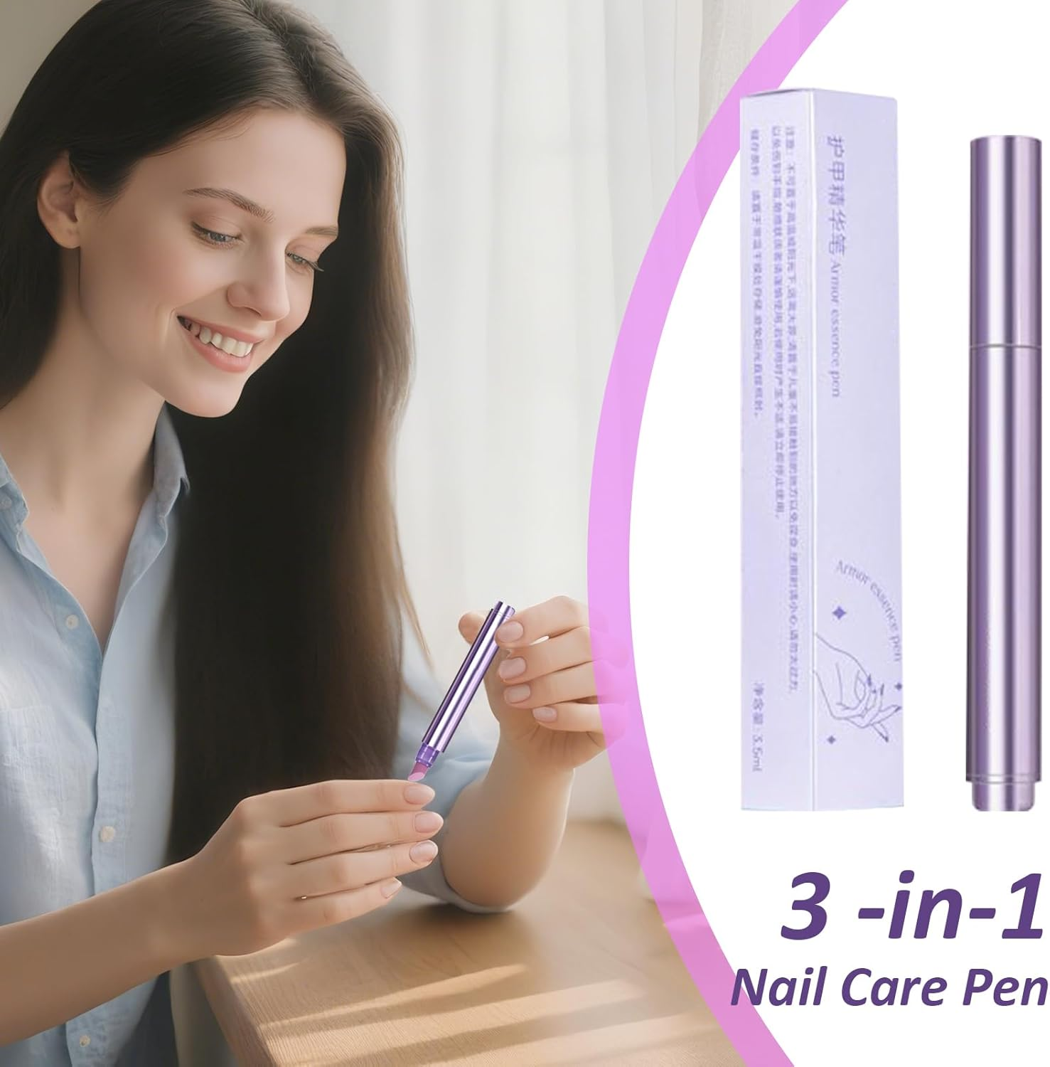 Moreeulsi Moisturizing Nail Oil Pen - Extra Strength Nail Strengthener Oil Pen - Damaged Fingernails Nutrition Care Supplies for Daughter Girlfriend Girls Mom Wife image number 2