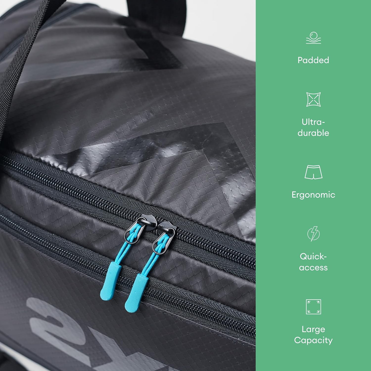 2XU Gym Bag - Everyday Gym Duffel, Inner Shoe Compartment - 30L Capacity image number 5