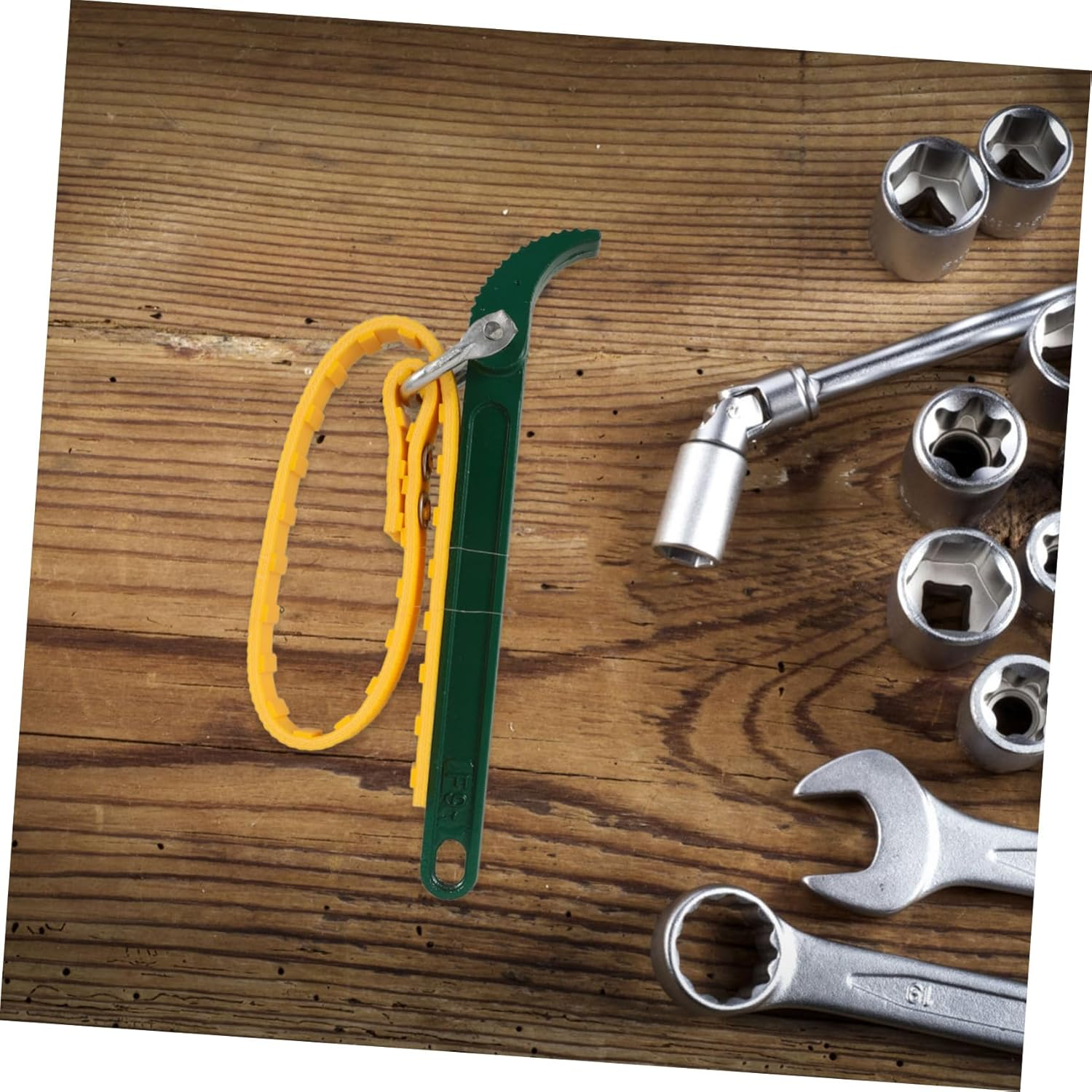 SEWOART Heavy Duty Oil Filter Strap Wrench Adjustable Non-Slip Spanner Wrench Portable Automotive Oil Filter Removal Tool for Passenger Cars and Trucks image number 3