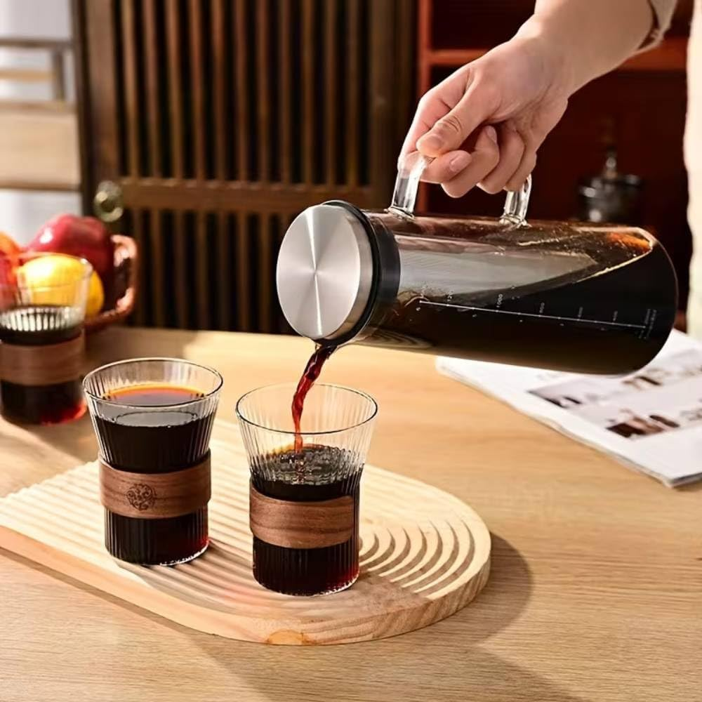 1300Ml Premium Cold Brew Coffee Maker Pot,Borosilicate Glass & Stainless Steel Fine Mesh Filter for Smooth Iced Coffee - Home Barista Essentials (1300Ml) image number 3