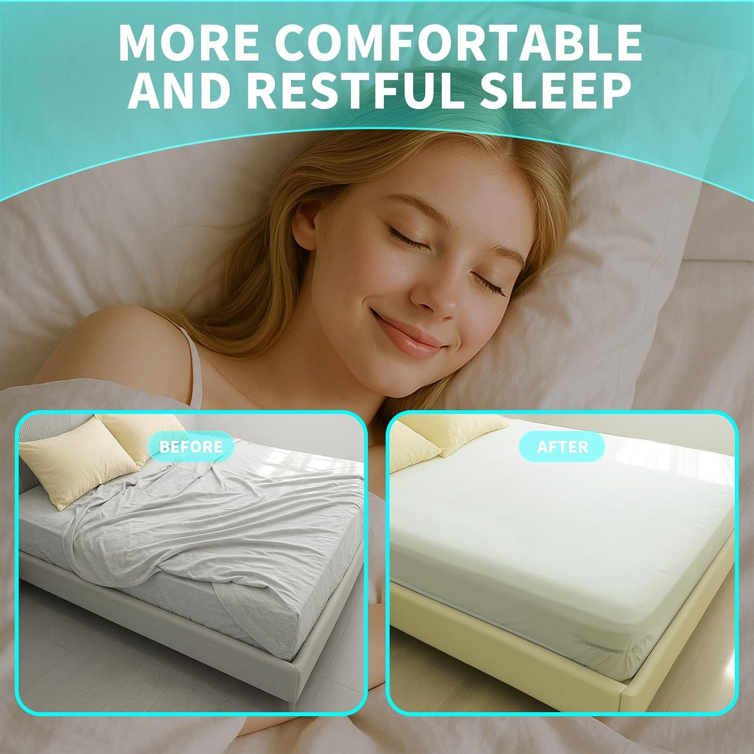 4PCS Bed Sheet Holder Straps with Lock Clips, Heavy Duty Corner Sheet Fasteners for Fitted Sheets, Secure Mattress Protectors and Bedding, Non-Slip Sheet Grippers for All Mattress Sizes (Gray) image number 2