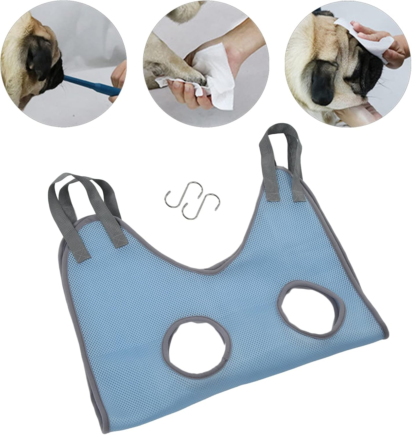 Dog Grooming Sling, Dog Grooming Hammock Mesh Fabric Comfortable Safety Breathable for Trimming Nail M Length 92 Width 52Cm image number 1