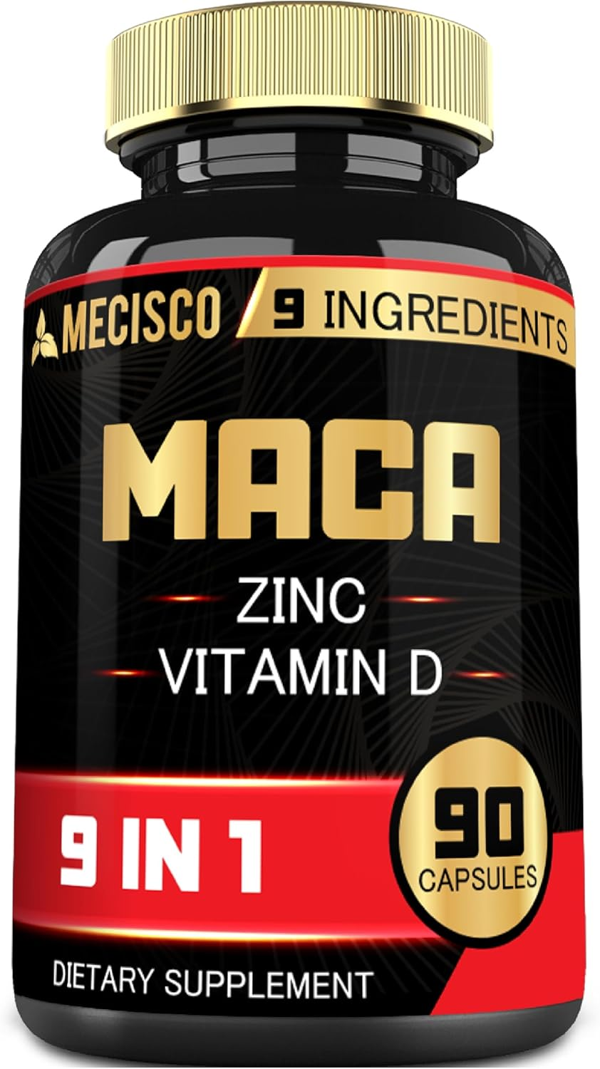 9In1 Maca Root Capsules Equivalent 8500Mg Blended with Zn, Vitamind, Ashwagandha, Ginseng, Saw Palmetto, Tongkat Ali & More - Test Levels, Endurance, Energy Support - 90 Count 3 Months image number 3