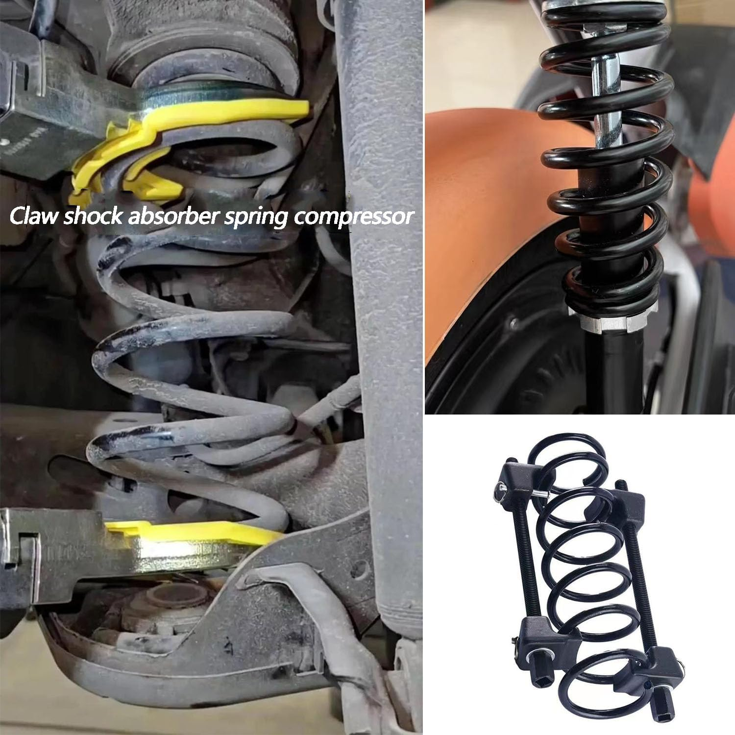 Coil Spring Compressor Tool Kit, 2-Pack Mcpherson Strut Spring Compressor Set with Heat-Treated Hooks, 1/2" Square Drive & 22Mm Hex Compatible, for Shock Absorber & Strut Replacement Tool image number 2