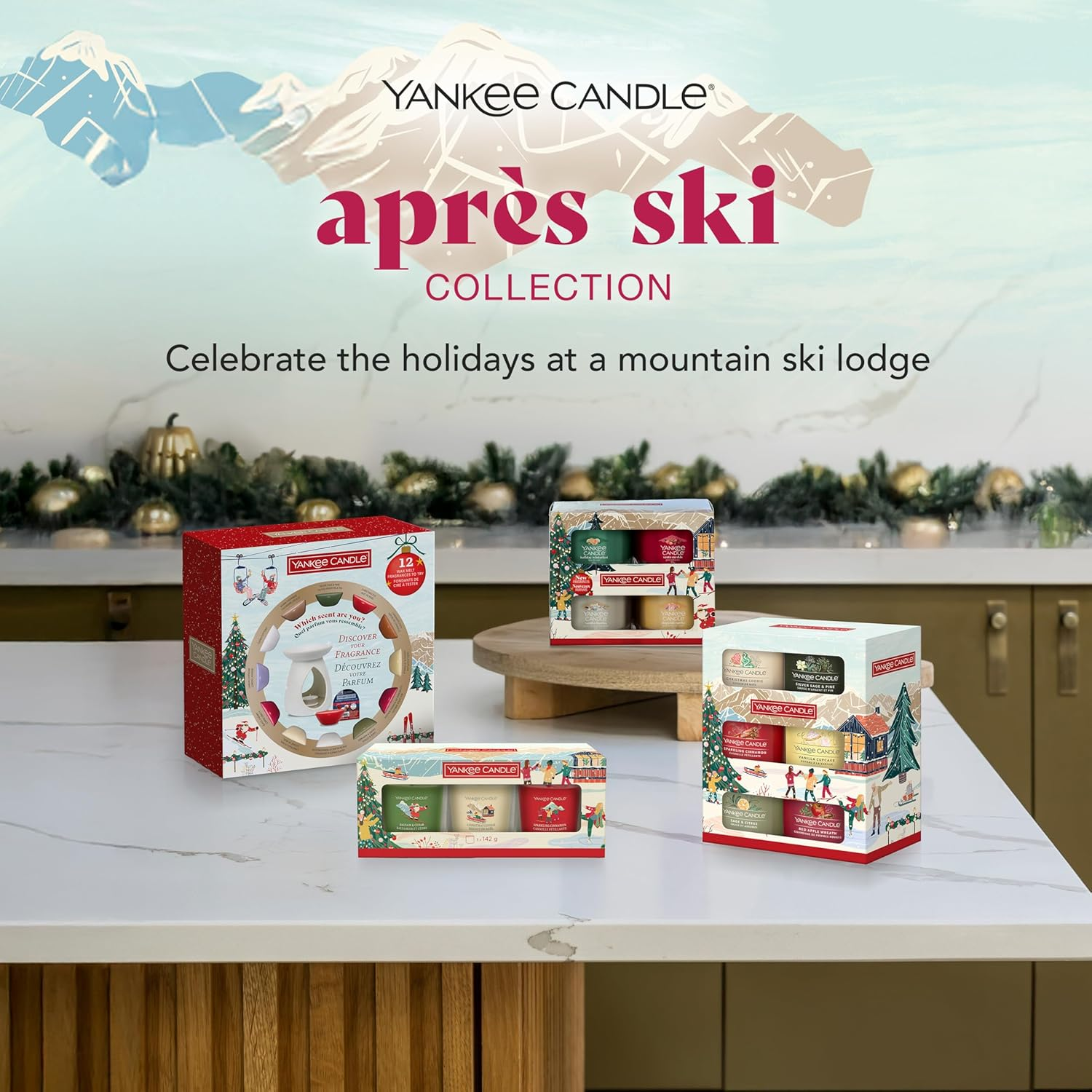 Yankee Candle Christmas Scented Candles Gift Set, 6 Filled Mini Votive Candles, Apr&egrave;s Ski Collection, Perfect Christmas Gifts for Women image number 3