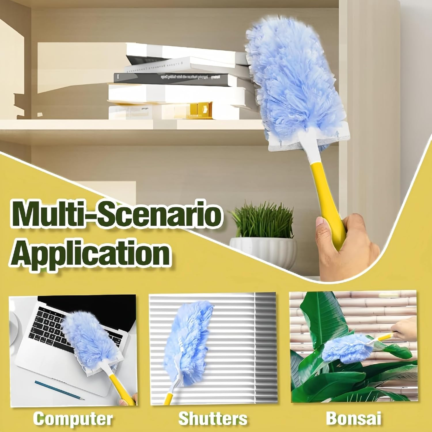 Pack of 2 Replacement Handles, Telescopic Rod, Telescopic Starter Set, One Extended Handle, One Non-Terressed, Adjustable Length, Extended Handle for Duster Refill for Cleaning and Clean image number 1