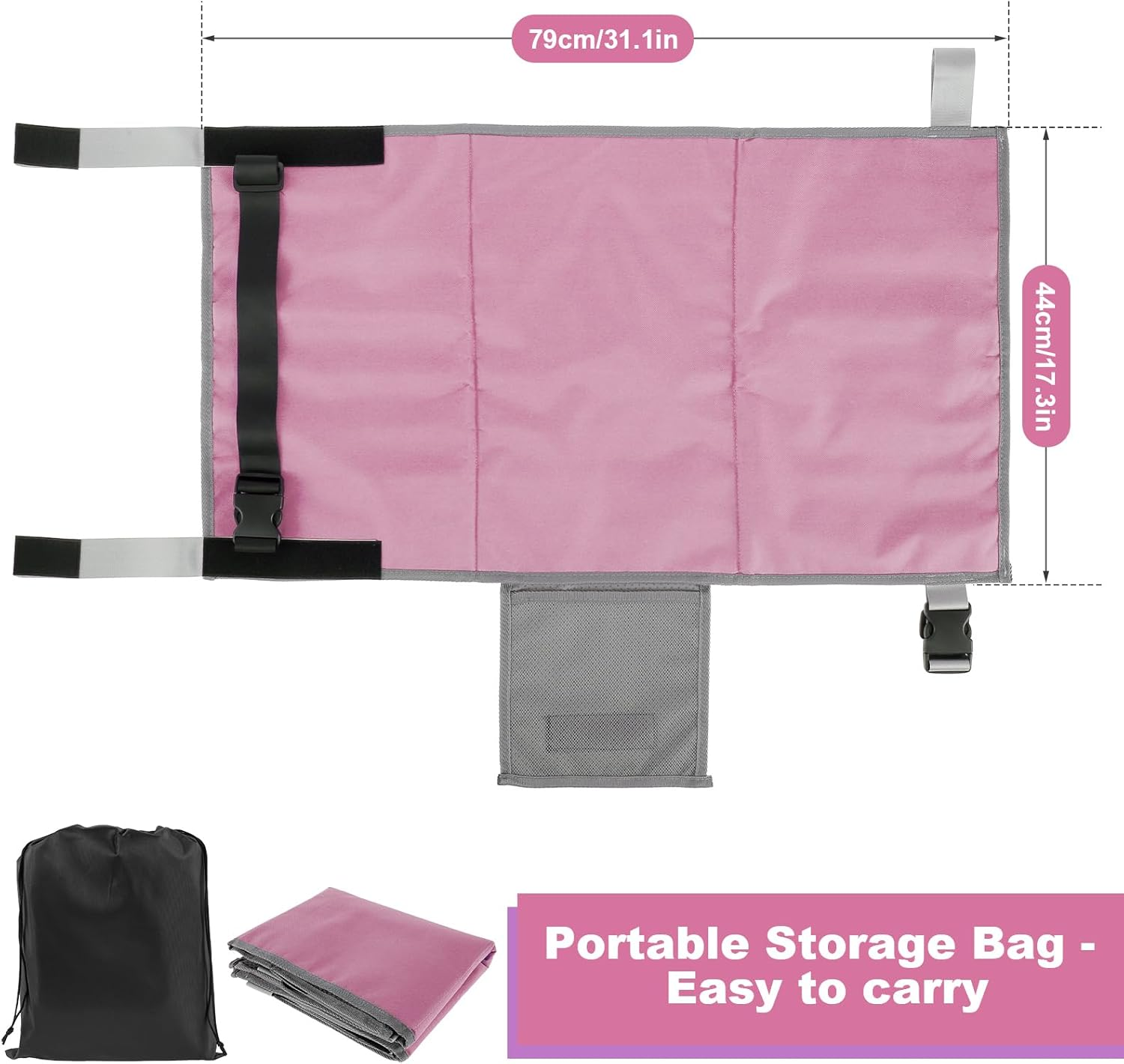 Airplane Seat Extender for Kids, Plane Travel Foot Rest Kids, Airplane Footrest Airplane Travel Essentials for over 2 Years Old Children (Pink) image number 3