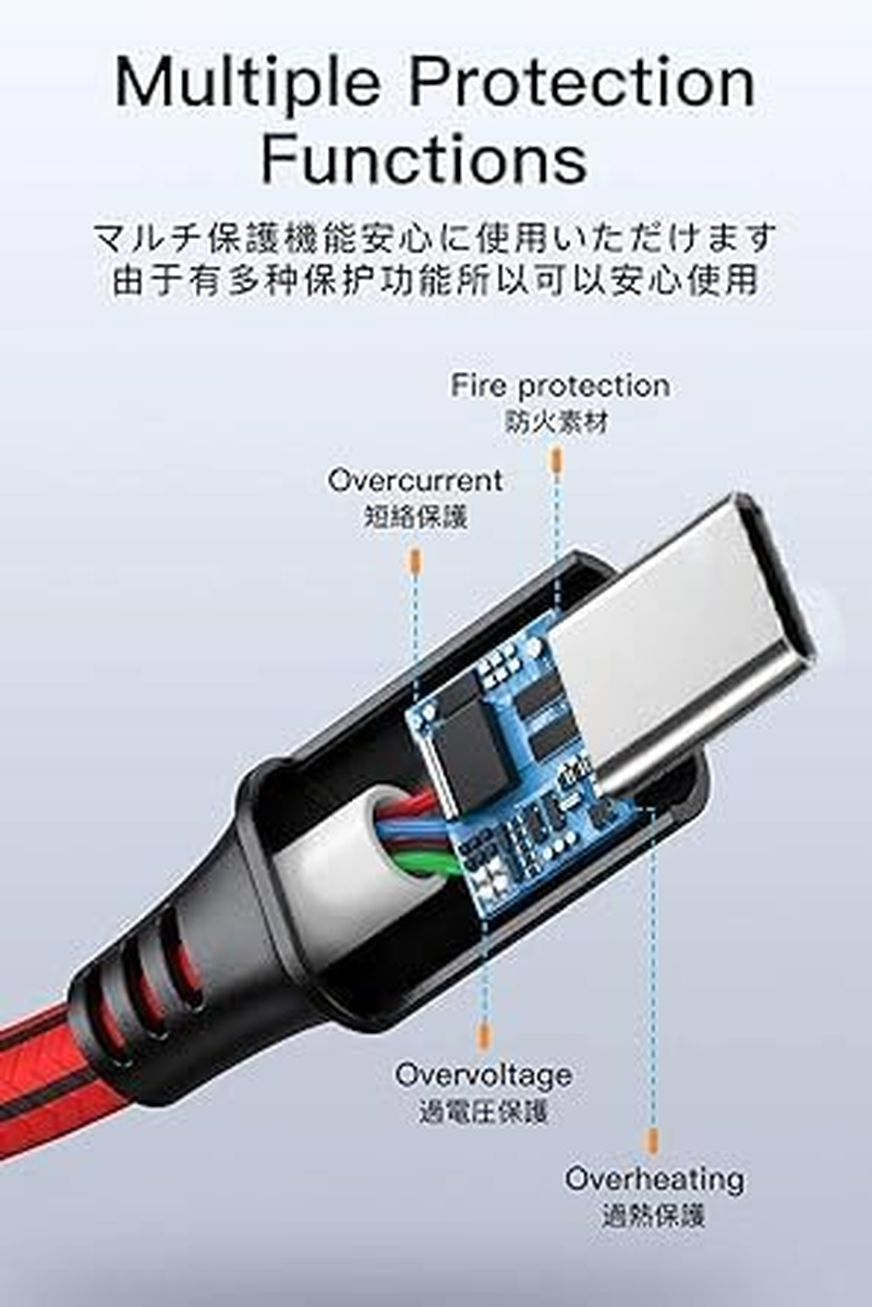 USB Type C Charger Cable,5Pack 2M PVC Rapide Charger High Speed Synchronous Data Transfer for Samsung Galaxy S9+/S9/S8,Note 8,Huawei P10/P9,Oneplus 2/3,Lumia,Nexus 5X/6P,Xiaomi