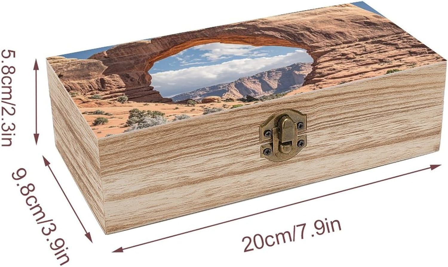 Arches National Park Wooden Box Wood Wedding Keepsake Boxes with Lids Small Decorative Boxes Lightweight Wooden Memory Storage Box for Crafts Keepsakes Jewelry Photo Letter Storage image number 3