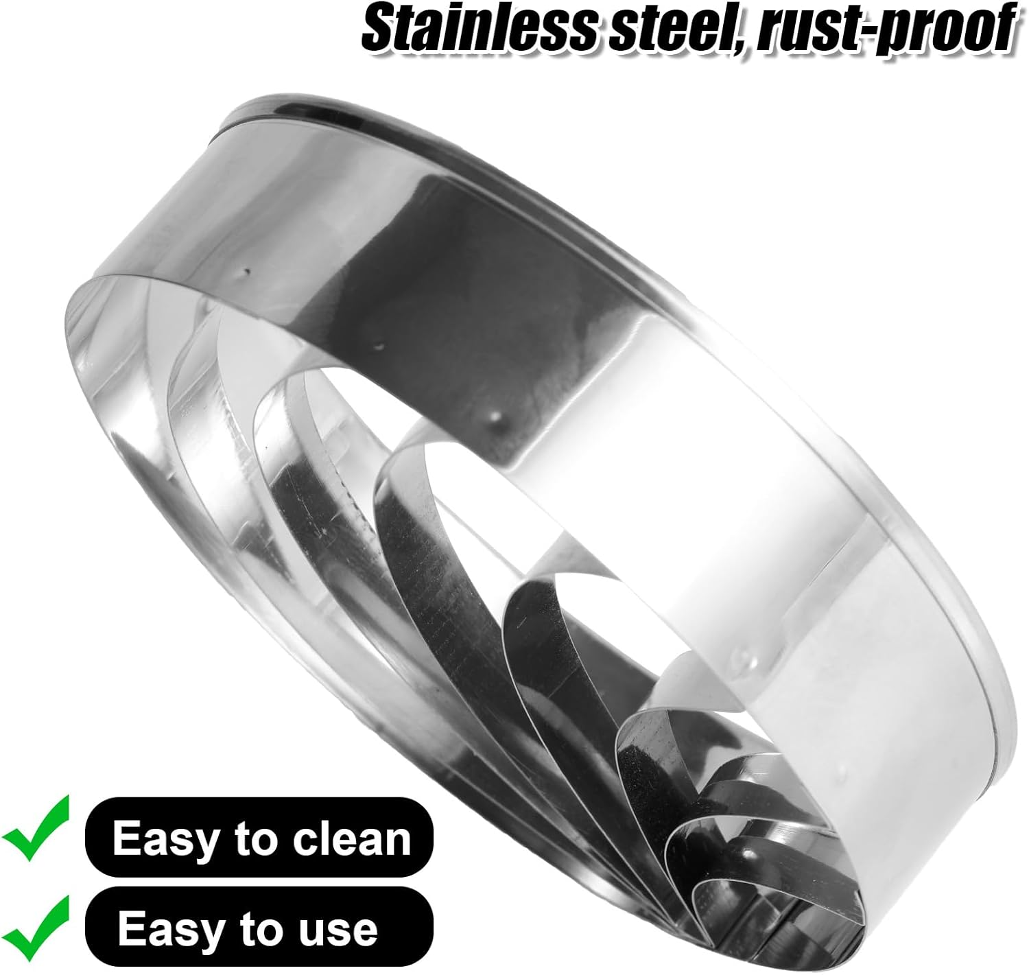 Tinoaly Concha Cutter, Mexican Bread Mold Stamp, 4In/10.2Cm Diameter, Stainless Steel, 1 Piece image number 2