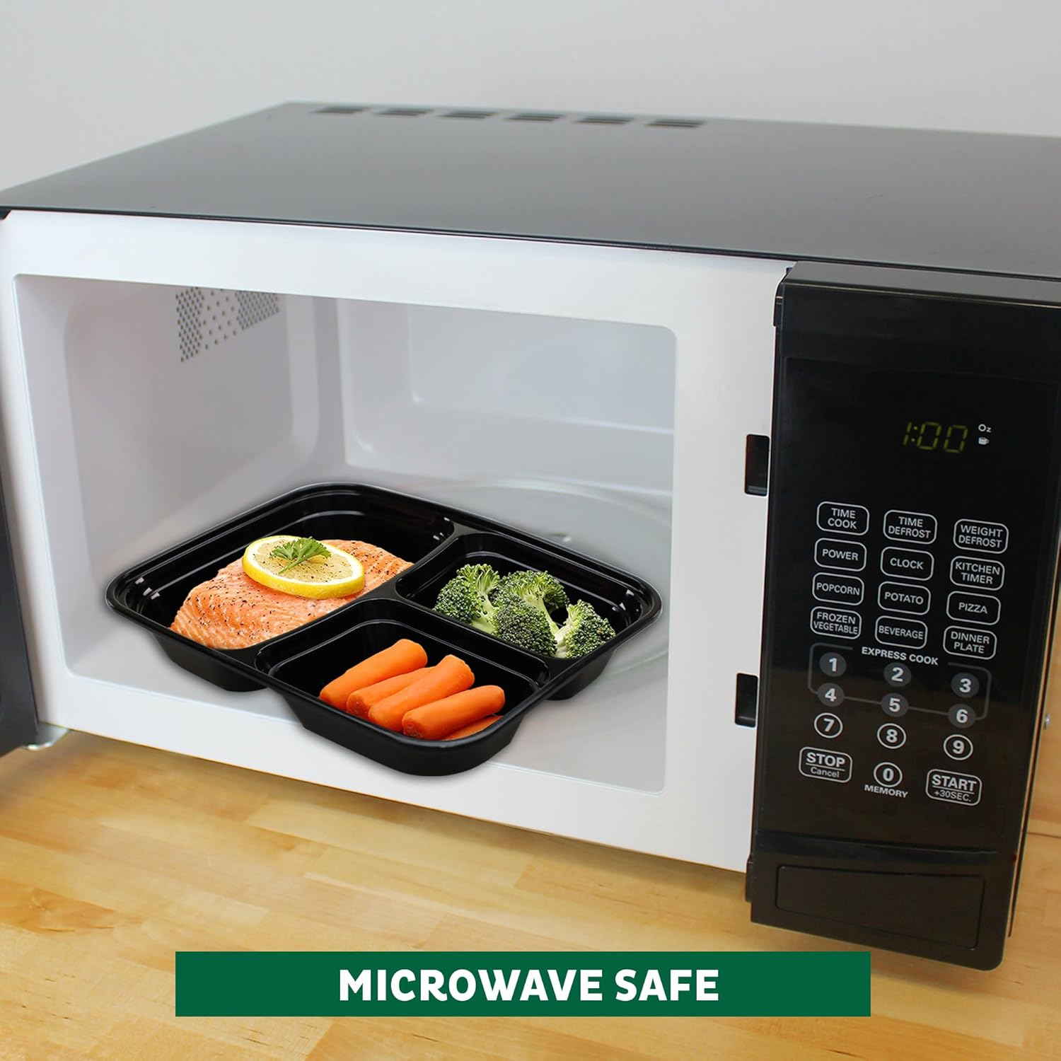 Freshware Meal Prep Containers [150 Pack] 3 Compartment with Lids, Food Storage Containers, Bento Box, BPA Free, Stackable, Microwave/Dishwasher/Freezer Safe (24 Oz) - 24Oz-21Pk image number 6