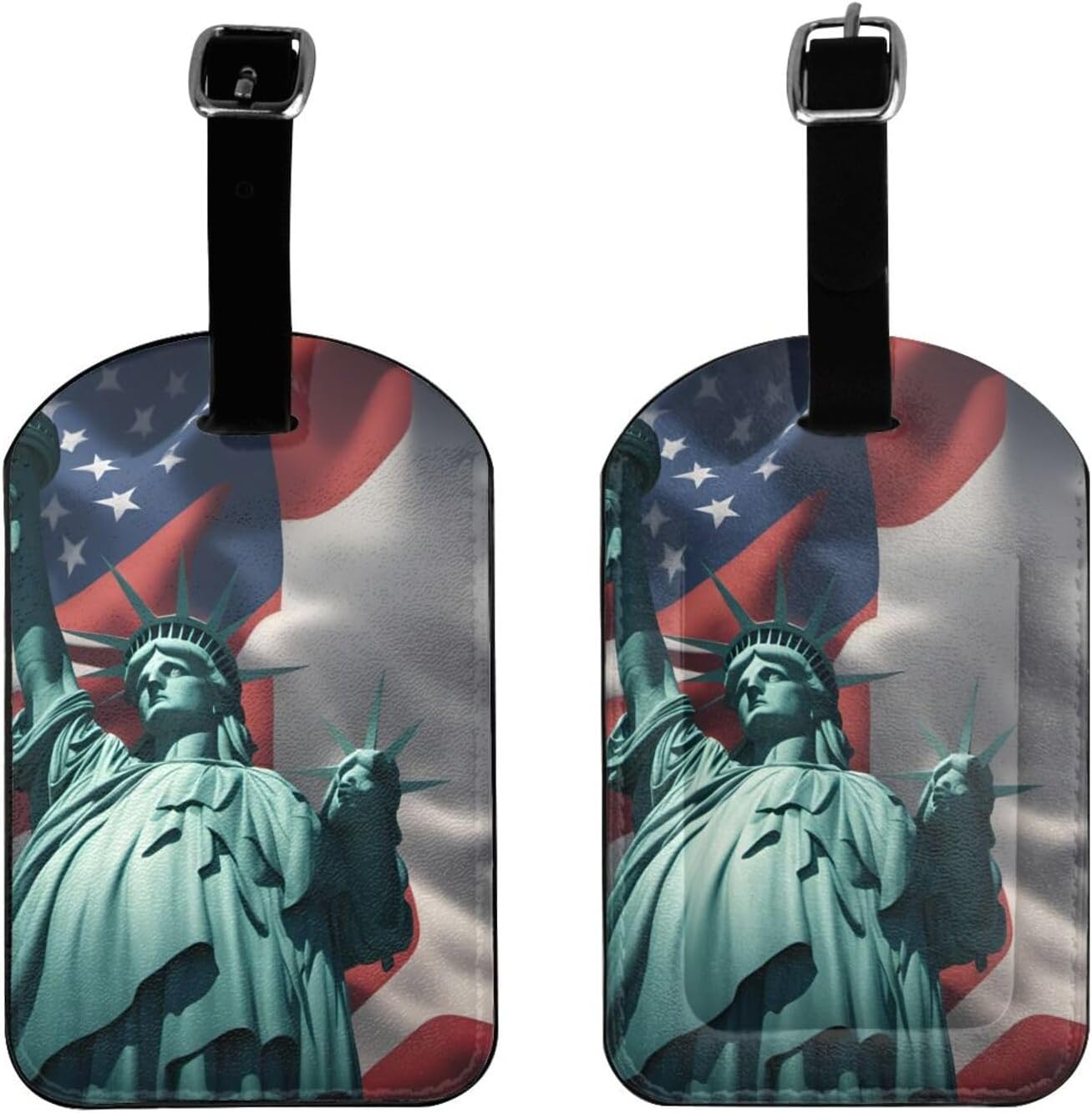 Statue of Liberty Flag Print Elegant Tag Stylish Tag Luggage Tag 4.3 X 2.76 Inch for Suitcases Travel Bags